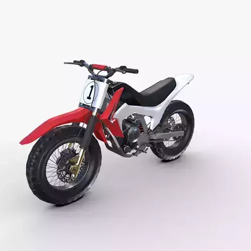 Dirt Bike Low-poly 3D model Dirt Bike Low-poly 3D model