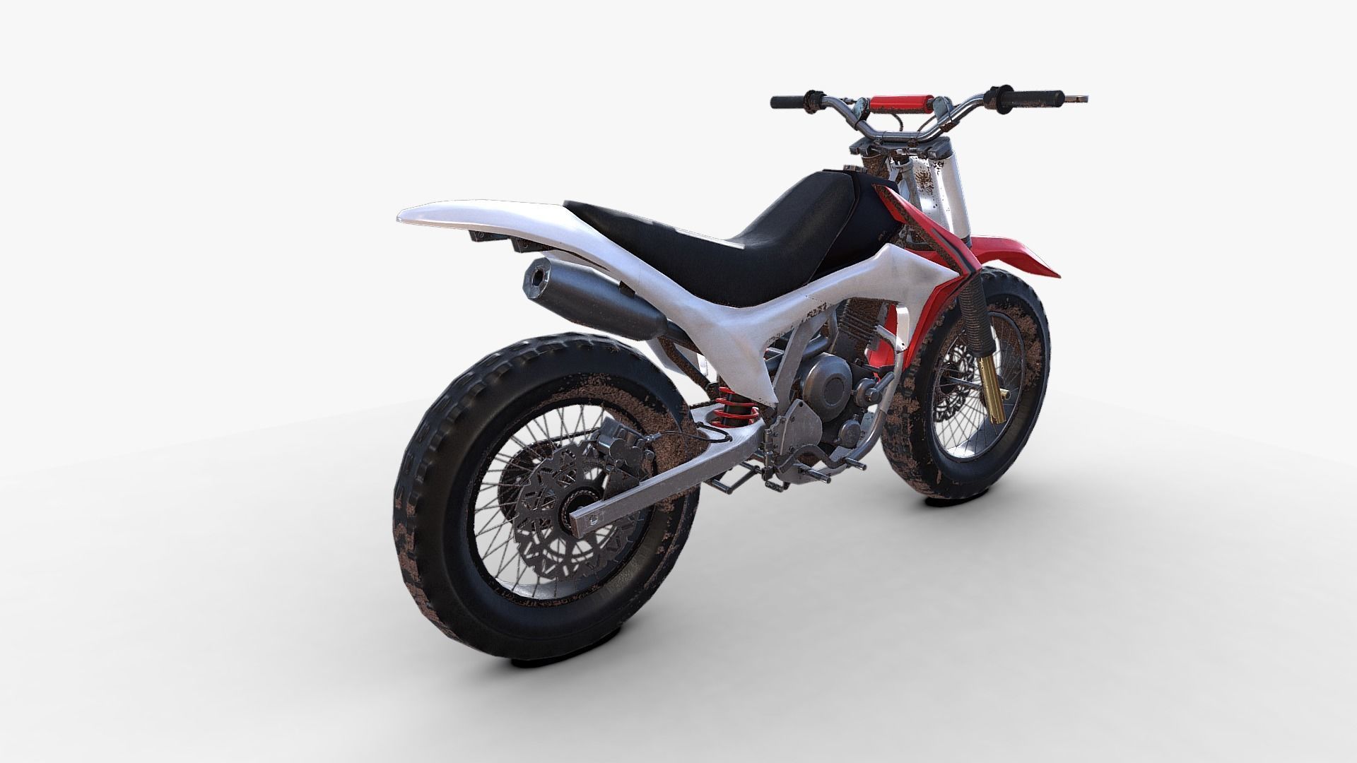 Dirt Bike Low-poly 3D model_10