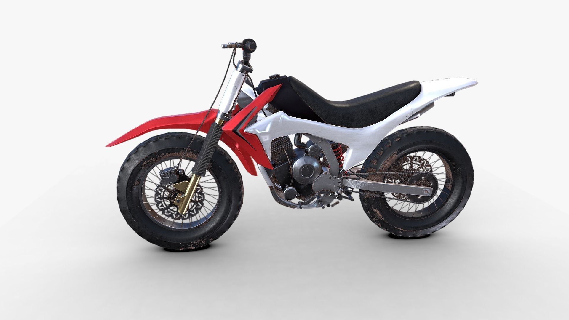 Dirt Bike Low-poly 3D model_5