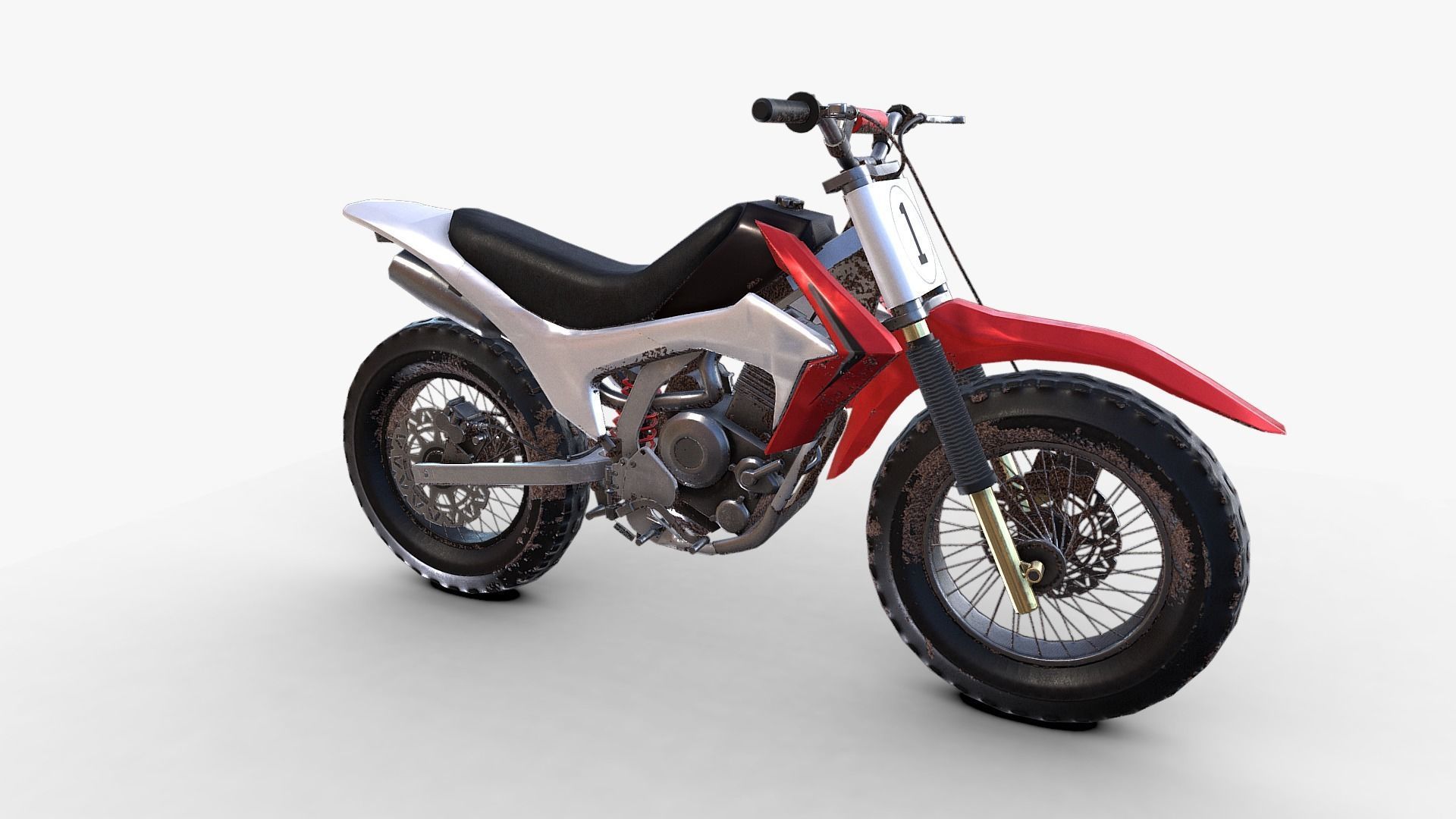 Dirt Bike Low-poly 3D model_13