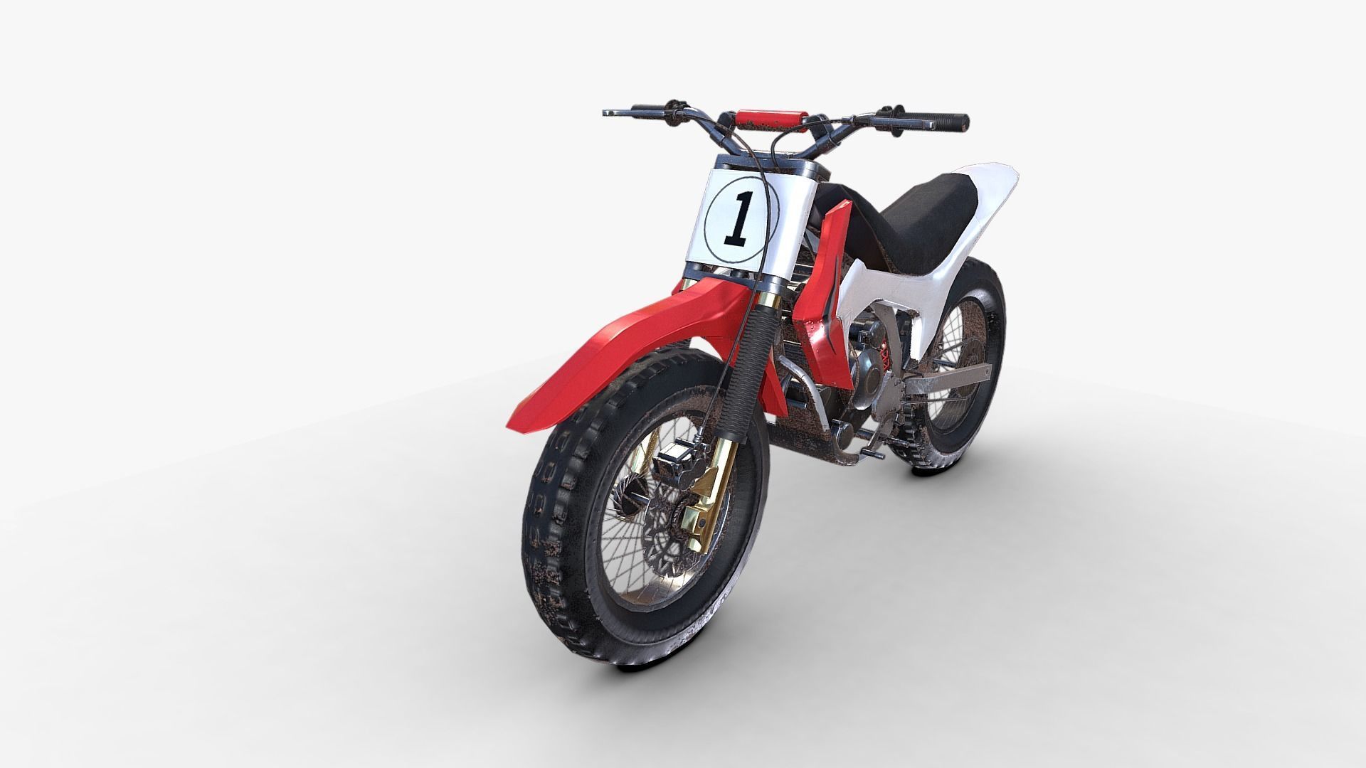 Dirt Bike Low-poly 3D model_3