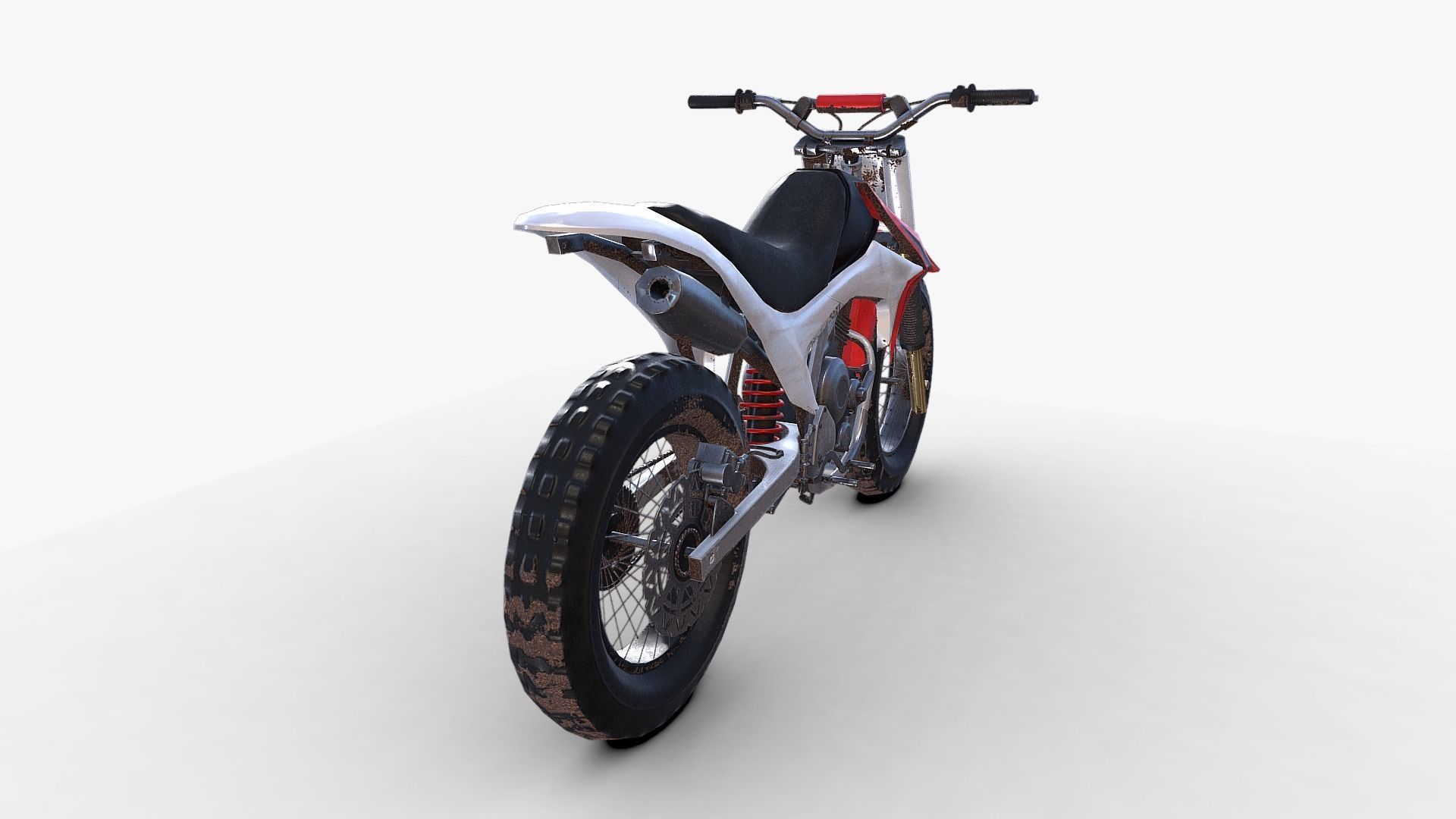 Dirt Bike Low-poly 3D model_9