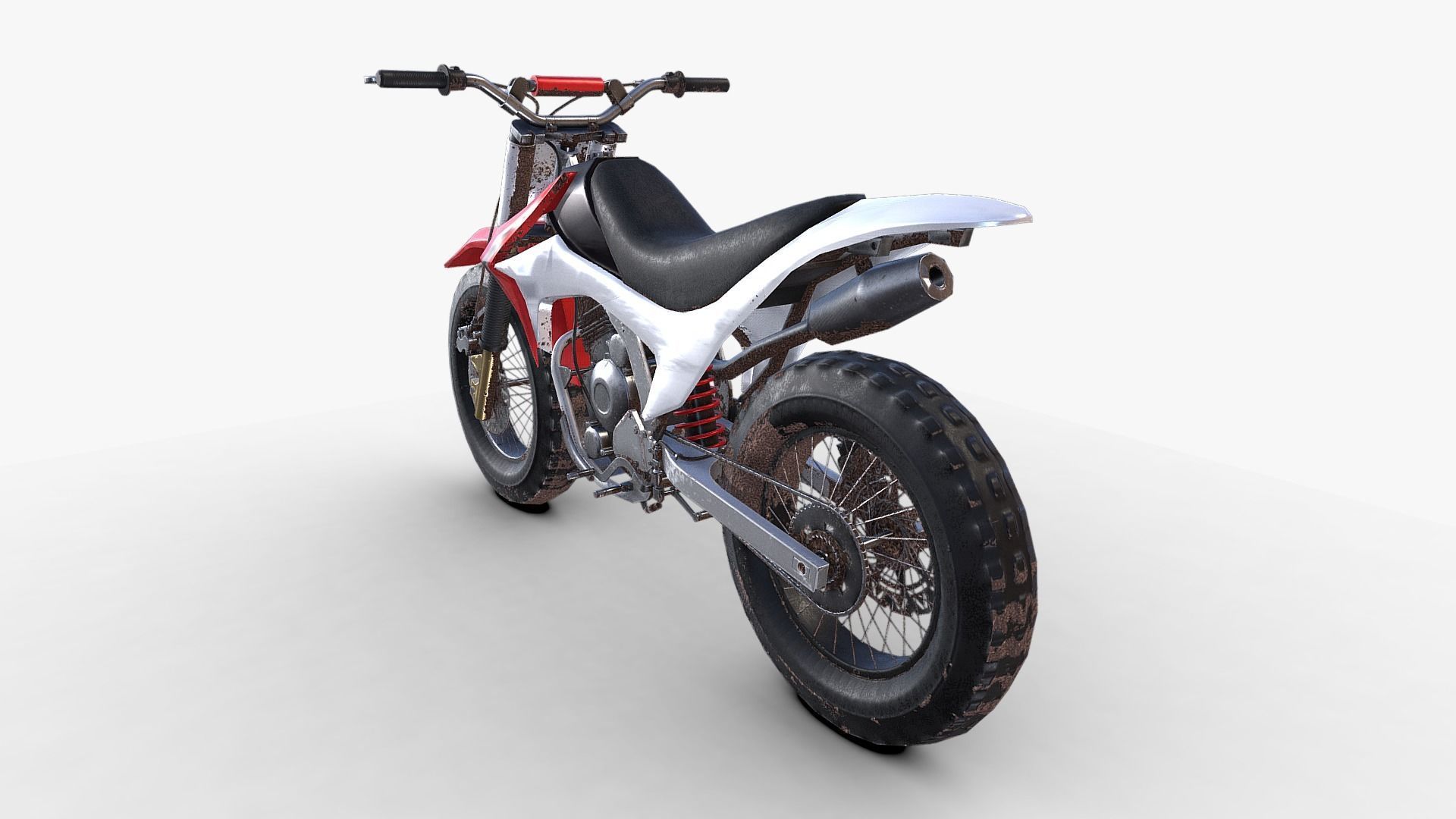Dirt Bike Low-poly 3D model_7