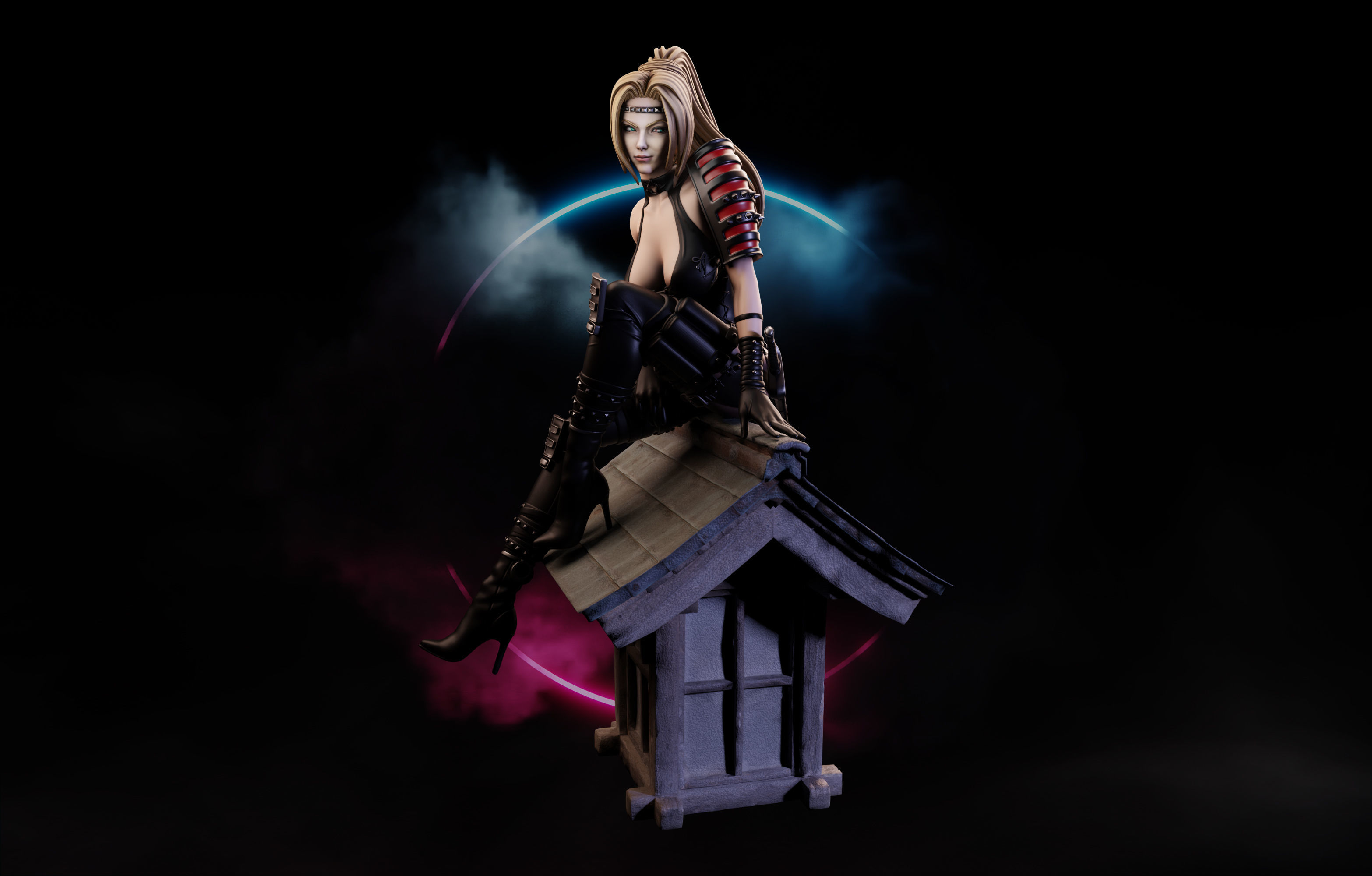 Rachel Ninja Gaiden - 1to10 statue STL file NSFW 3D print model 3D print model_9