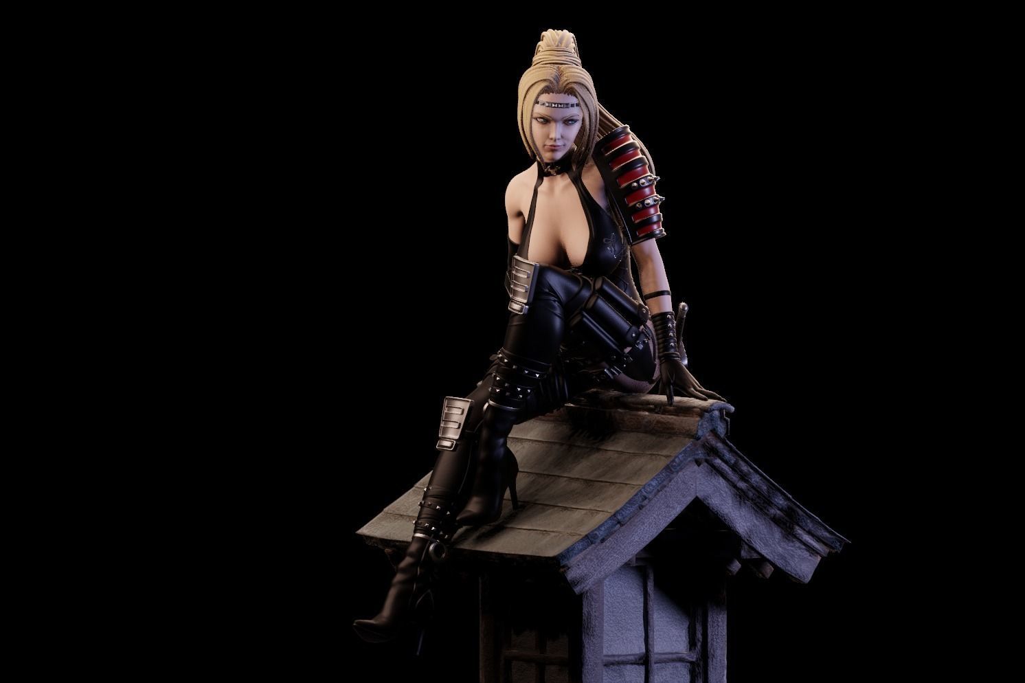 Rachel Ninja Gaiden - 1to10 statue STL file NSFW 3D print model 3D print model_34