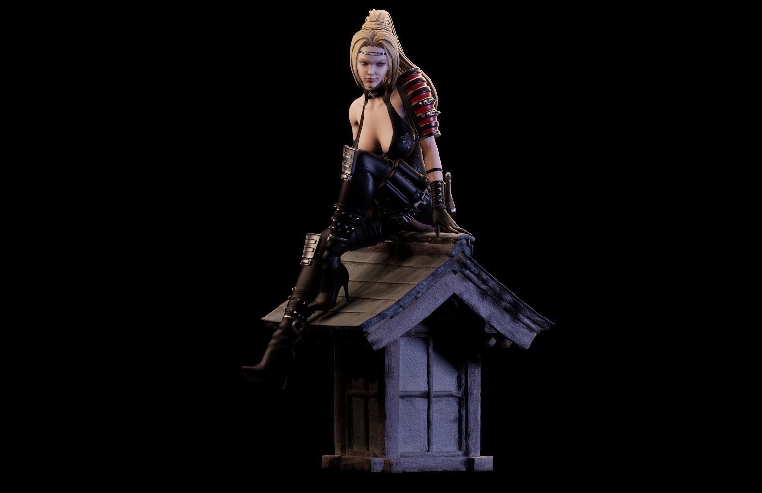 Rachel Ninja Gaiden - 1to10 statue STL file NSFW 3D print model 3D print model_22