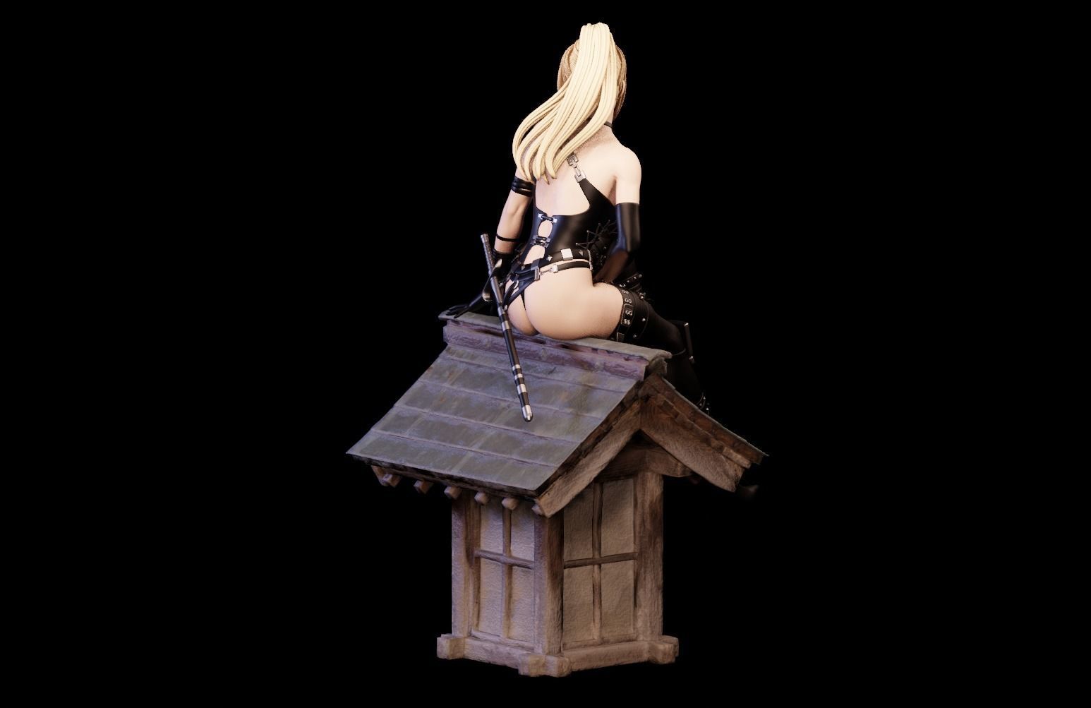Rachel Ninja Gaiden - 1to10 statue STL file NSFW 3D print model 3D print model_14