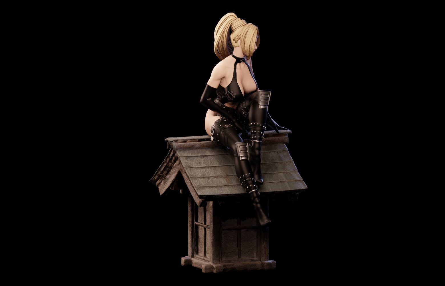 Rachel Ninja Gaiden - 1to10 statue STL file NSFW 3D print model 3D print model_15
