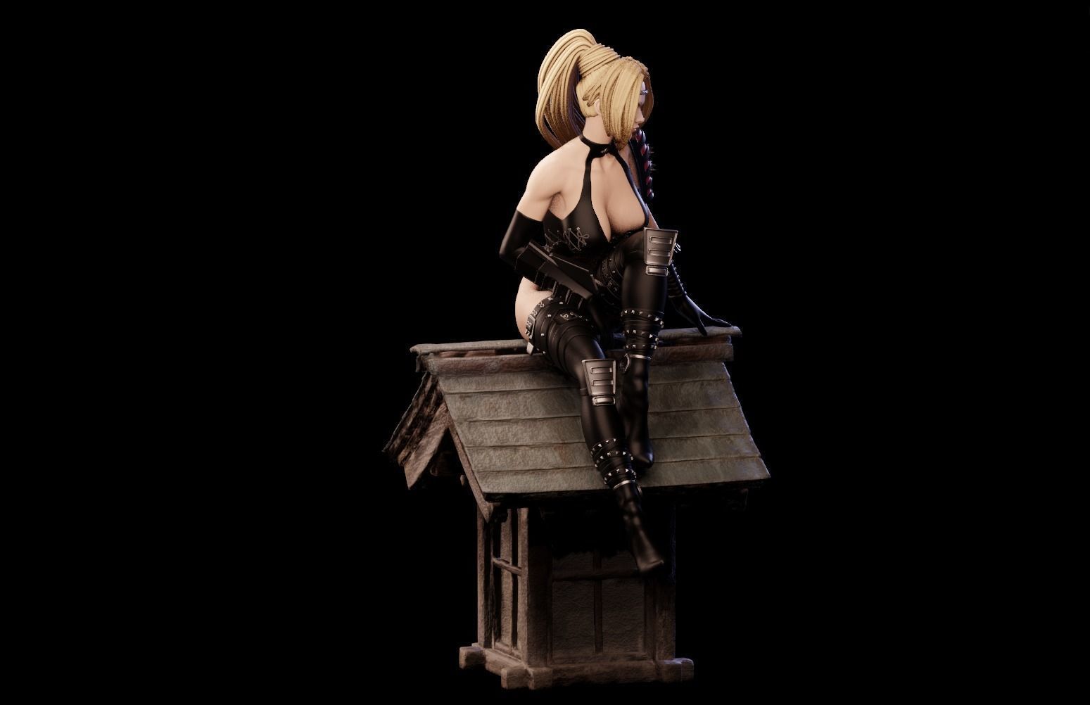 Rachel Ninja Gaiden - 1to10 statue STL file NSFW 3D print model 3D print model_25