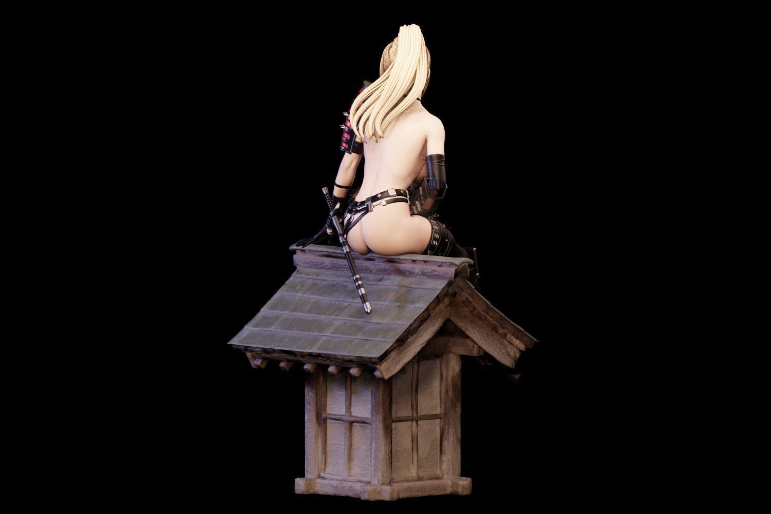 Rachel Ninja Gaiden - 1to10 statue STL file NSFW 3D print model 3D print model_31