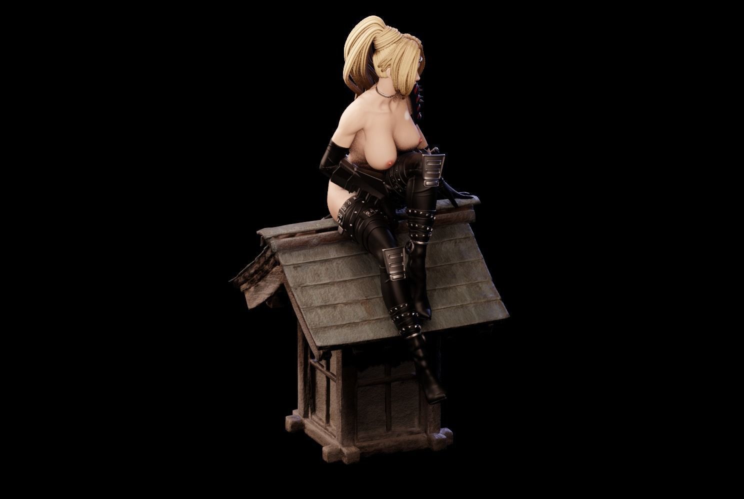 Rachel Ninja Gaiden - 1to10 statue STL file NSFW 3D print model 3D print model_32