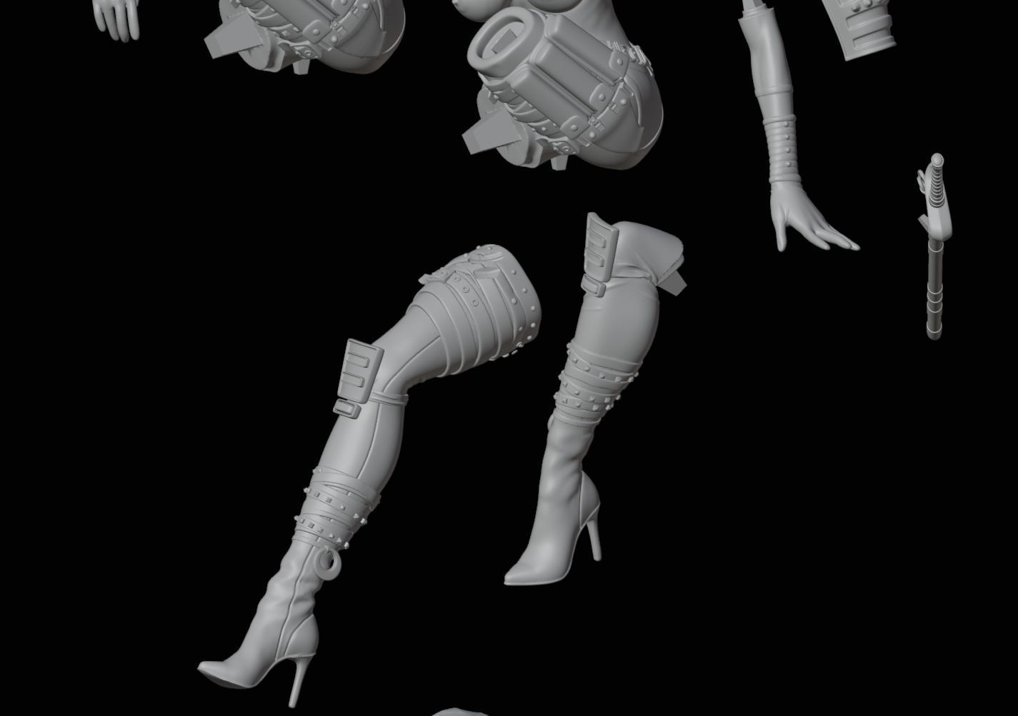 Rachel Ninja Gaiden - 1to10 statue STL file NSFW 3D print model 3D print model_42