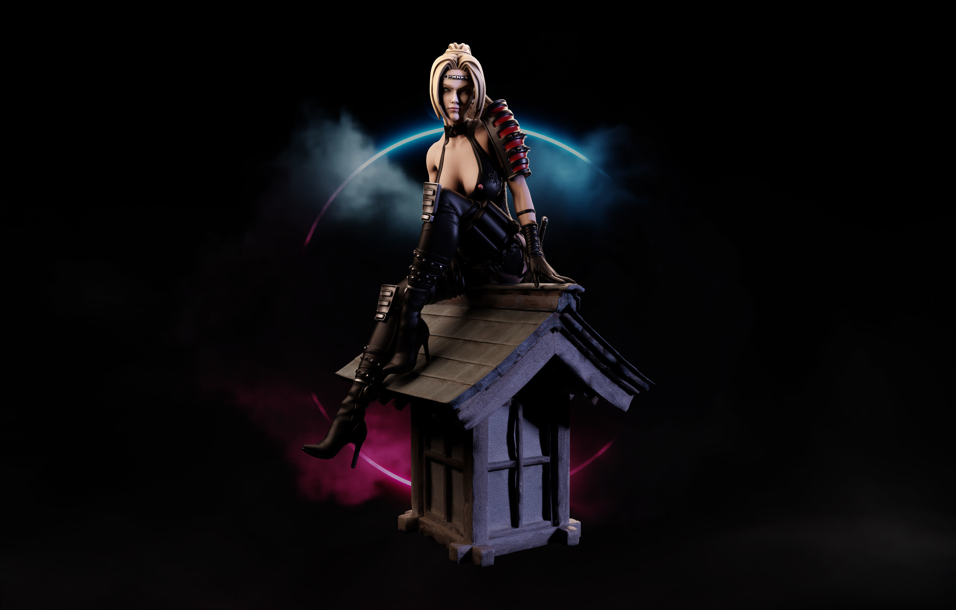 Rachel Ninja Gaiden - 1to10 statue STL file NSFW 3D print model 3D print model_4