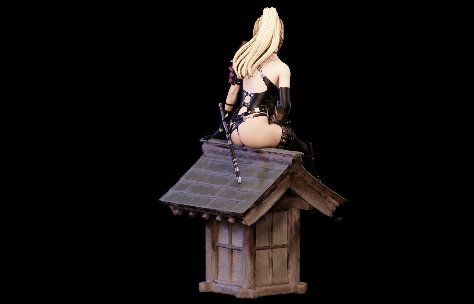 Rachel Ninja Gaiden - 1to10 statue STL file NSFW 3D print model 3D print model_24