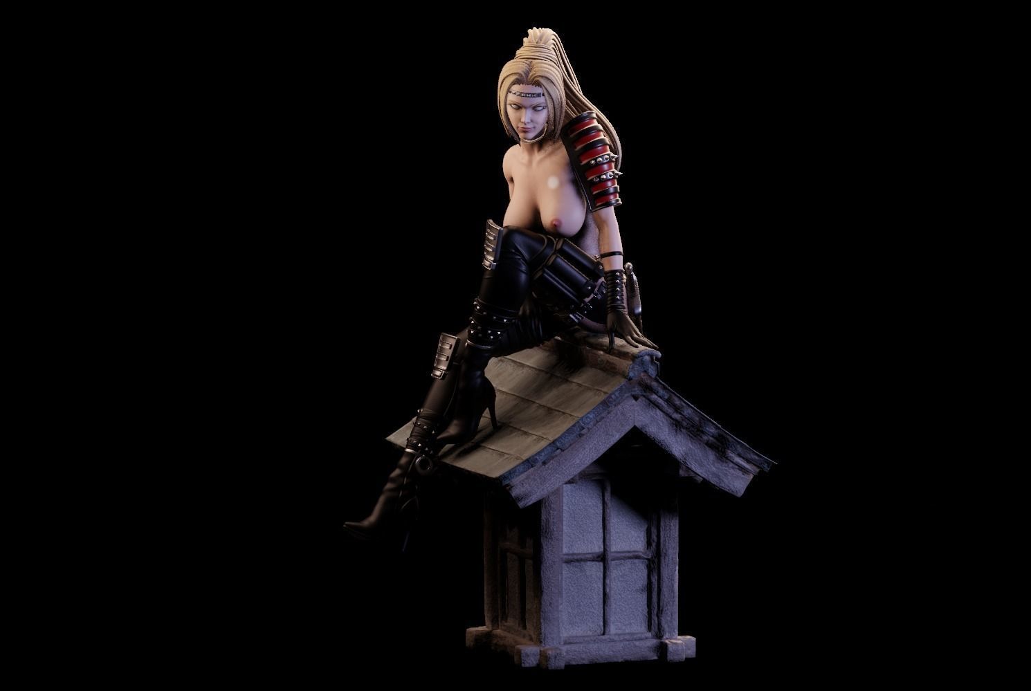 Rachel Ninja Gaiden - 1to10 statue STL file NSFW 3D print model 3D print model_30