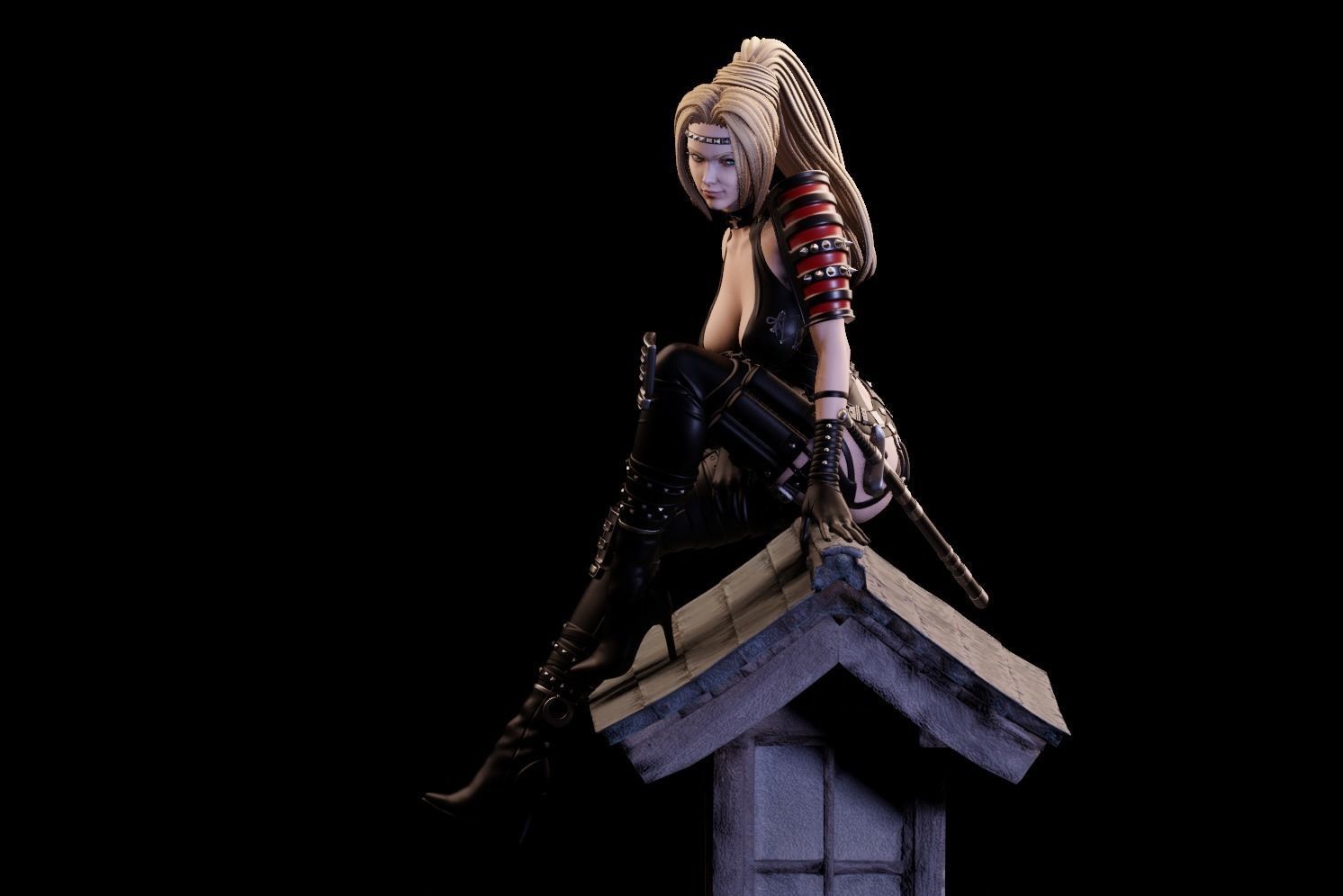 Rachel Ninja Gaiden - 1to10 statue STL file NSFW 3D print model 3D print model_38