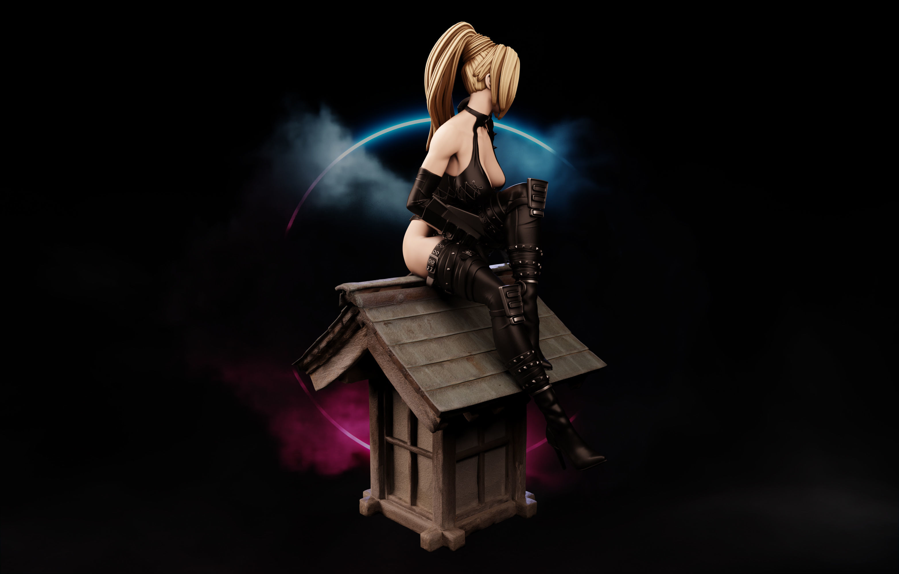 Rachel Ninja Gaiden - 1to10 statue STL file NSFW 3D print model 3D print model_11