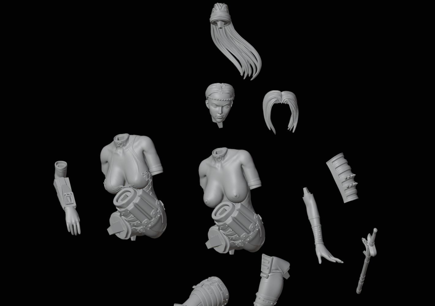 Rachel Ninja Gaiden - 1to10 statue STL file NSFW 3D print model 3D print model_41