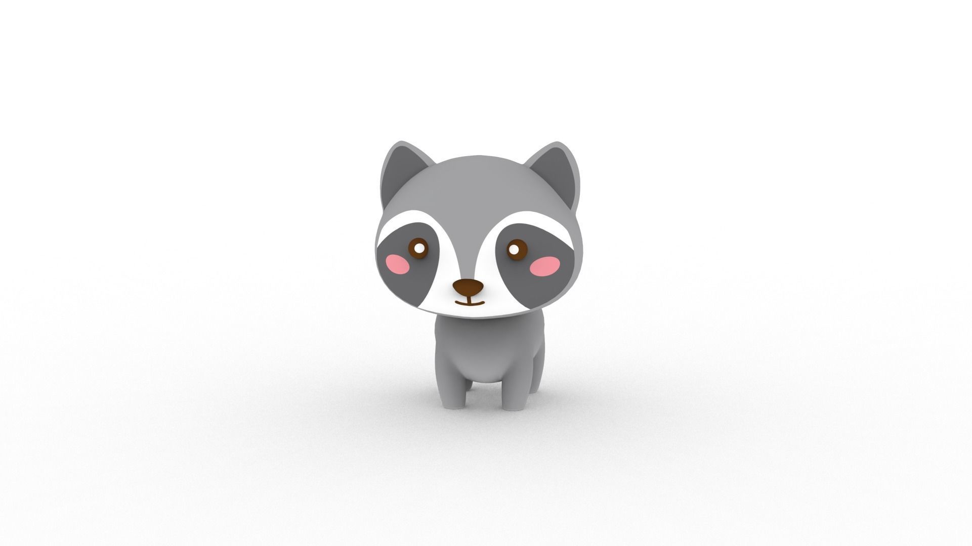 Cartoon Ratel v001 character  3D model_1