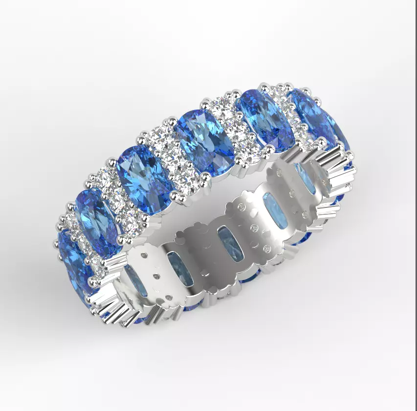 210604 R eternity ring with ovals 5x3 3D print model