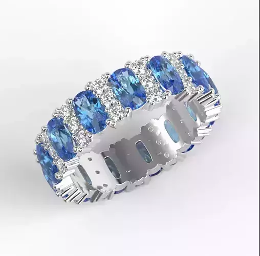 210604 R eternity ring  with ovals 5x3 3D print model
