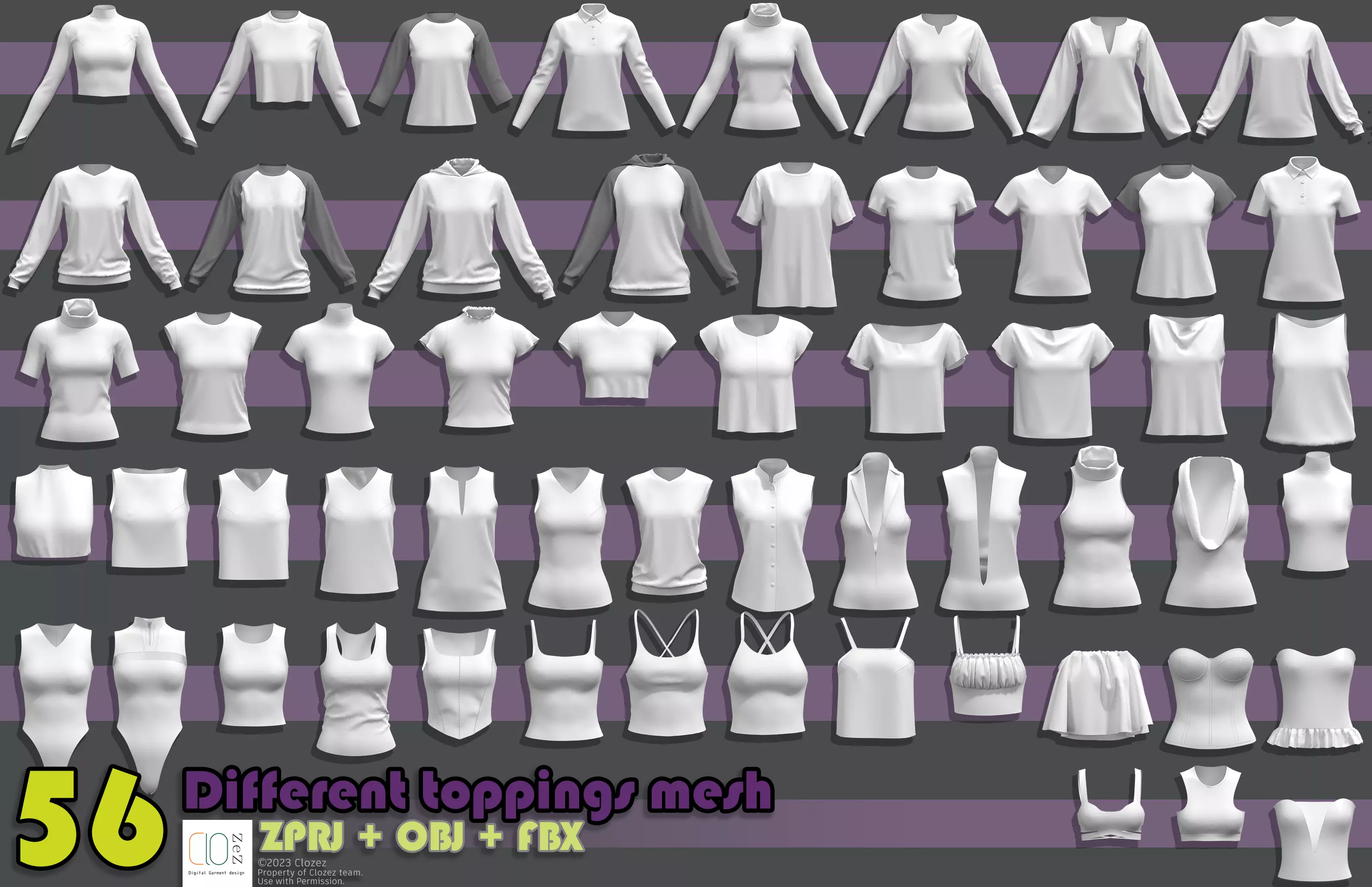 56 Female toppings 3D model_0
