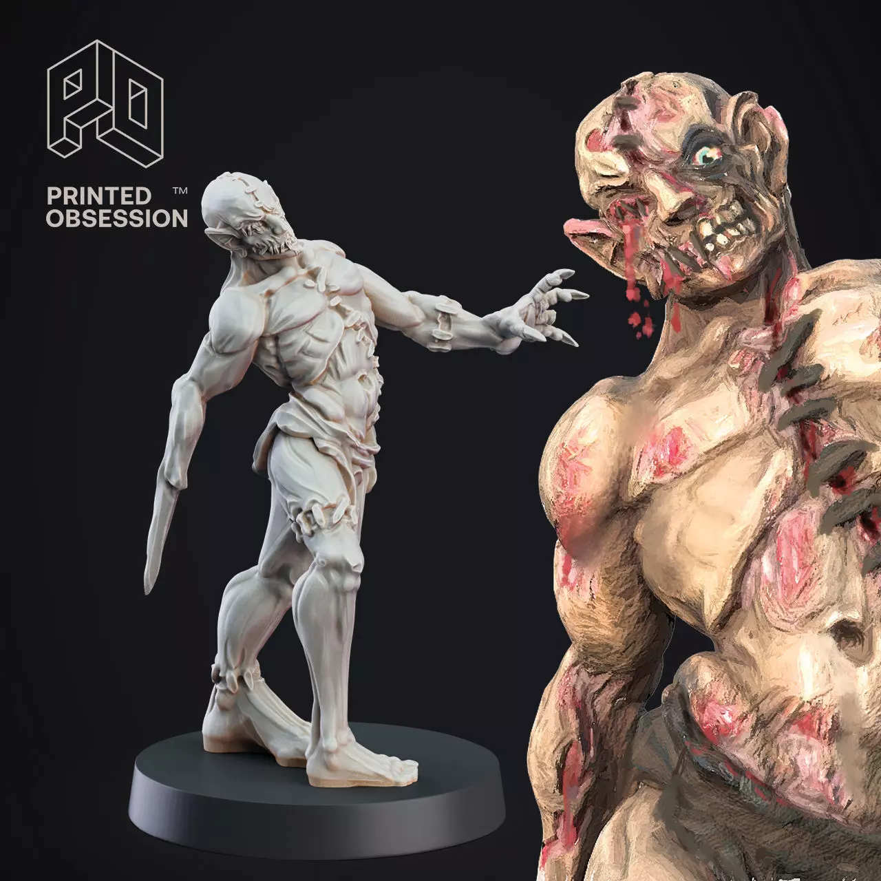 Flesh Golem - 3D Printable TTRPG - PRESUPPORTED - 32mm Scale 3D print model_0