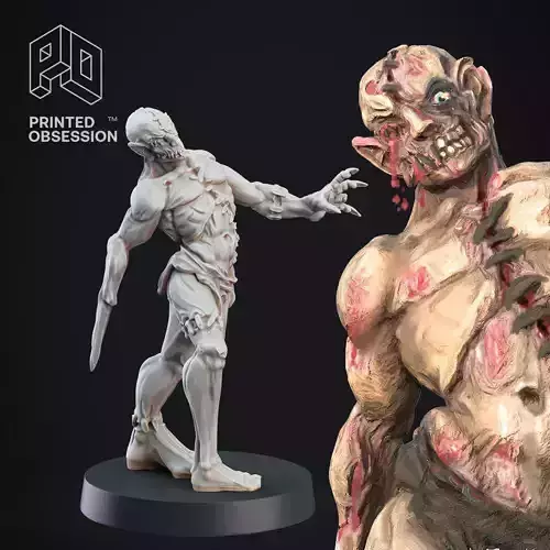 Flesh Golem - 3D Printable TTRPG - PRESUPPORTED - 32mm Scale 3D print model