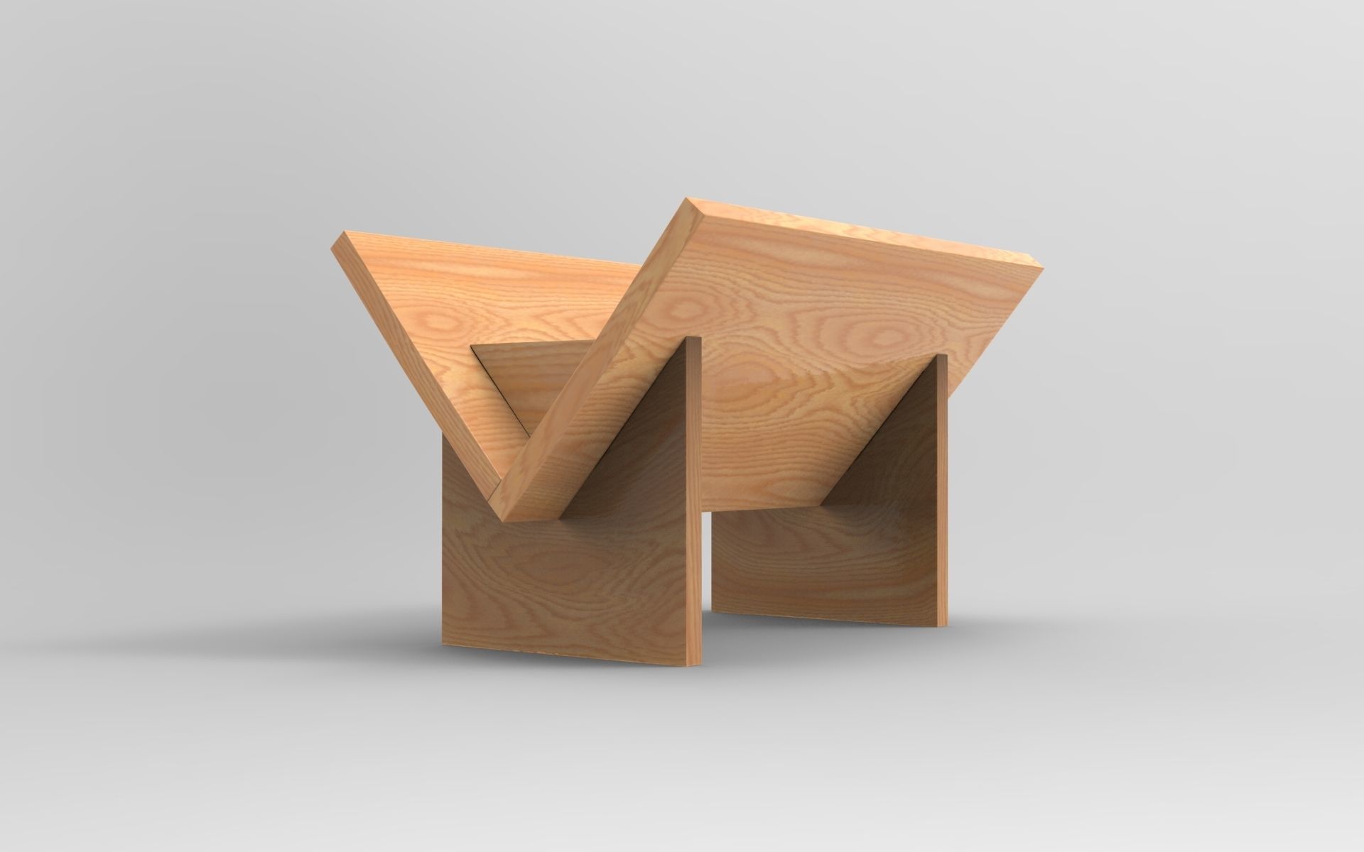 Akro Bookcase Low-poly 3D model_2