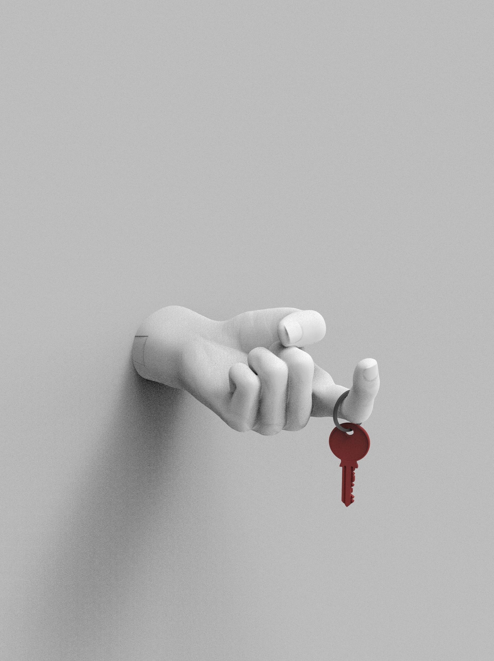 Key Holder Hand Sculpture 3D print model_7