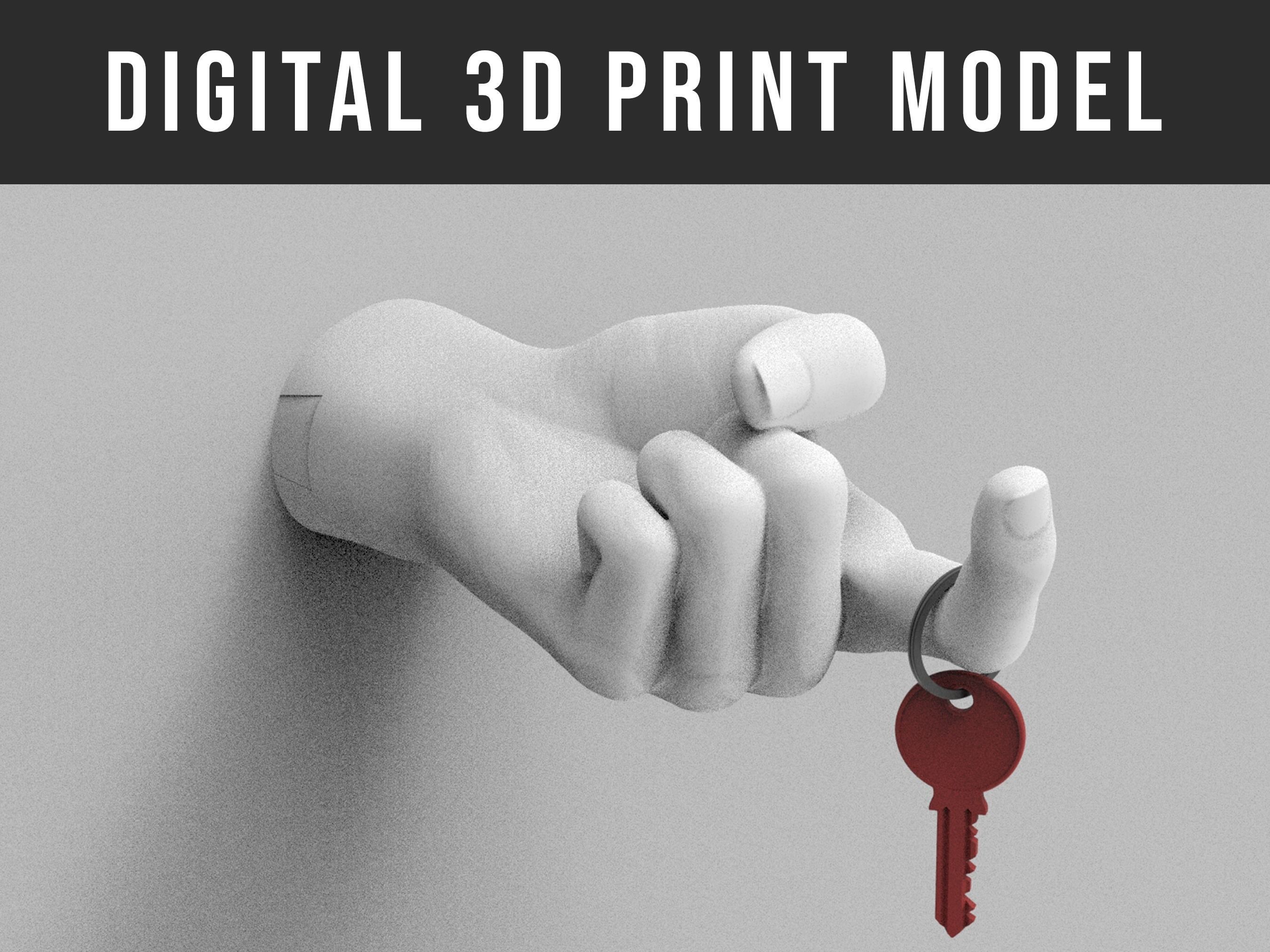 Key Holder Hand Sculpture 3D print model_2