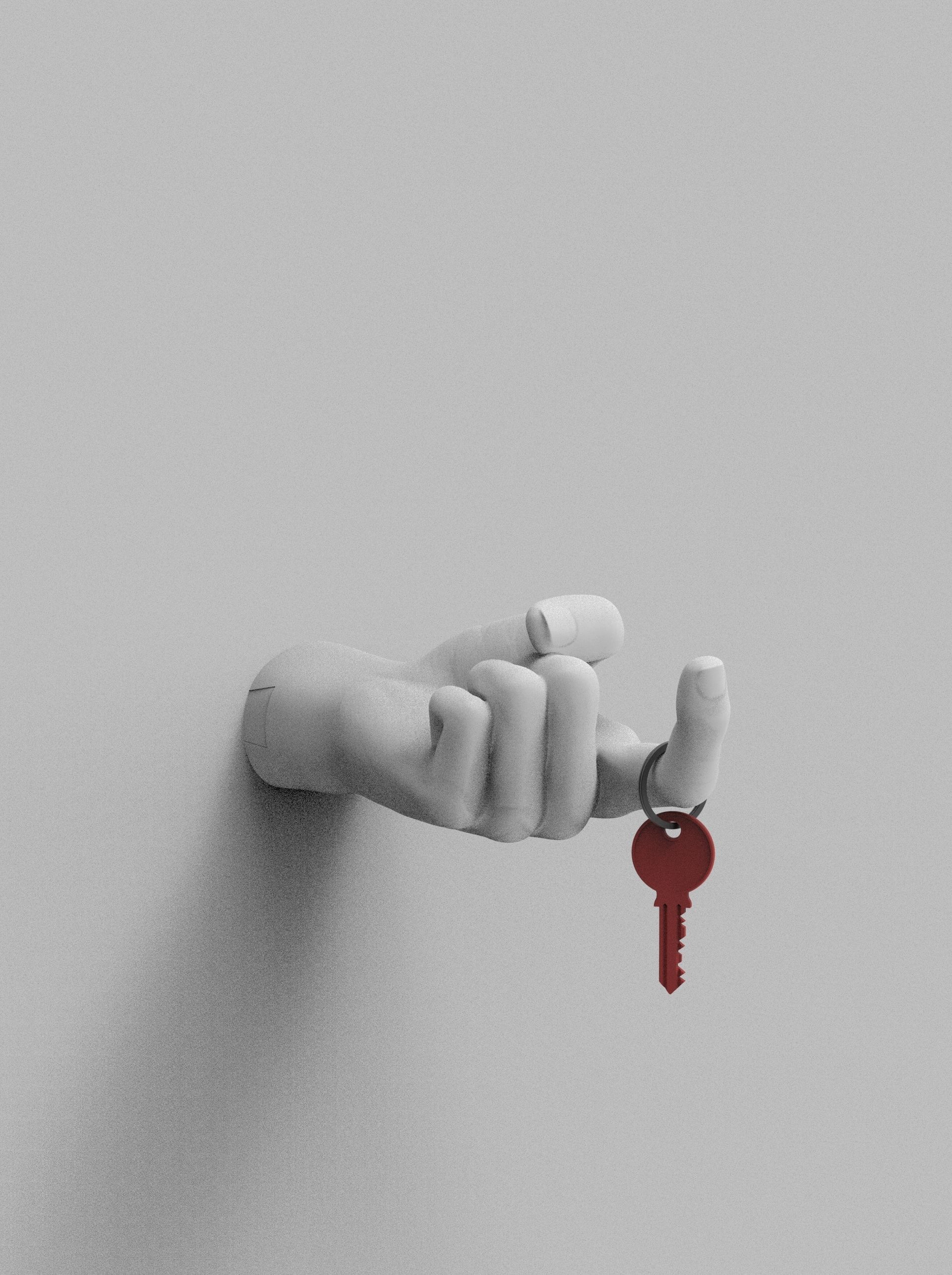 Key Holder Hand Sculpture 3D print model_5