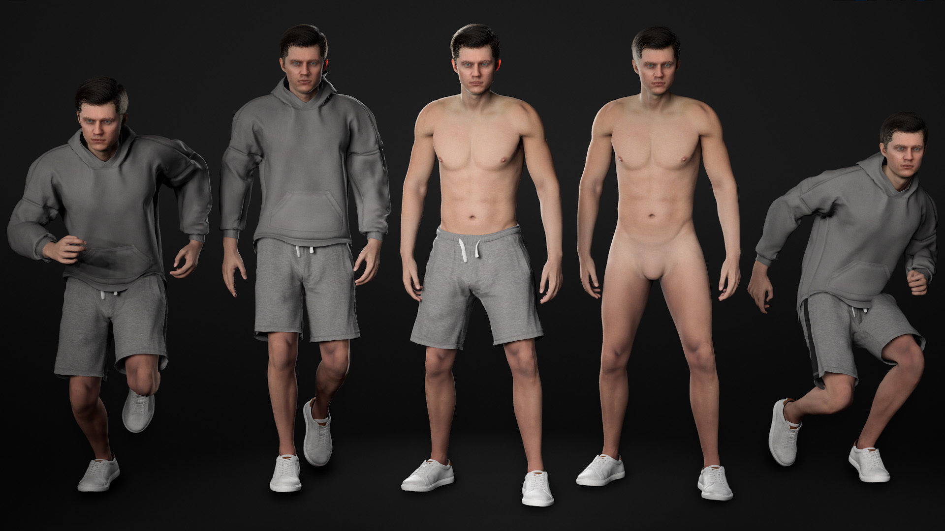 Man Sport Outfit - Modular - Rigged Low-poly 3D model_18