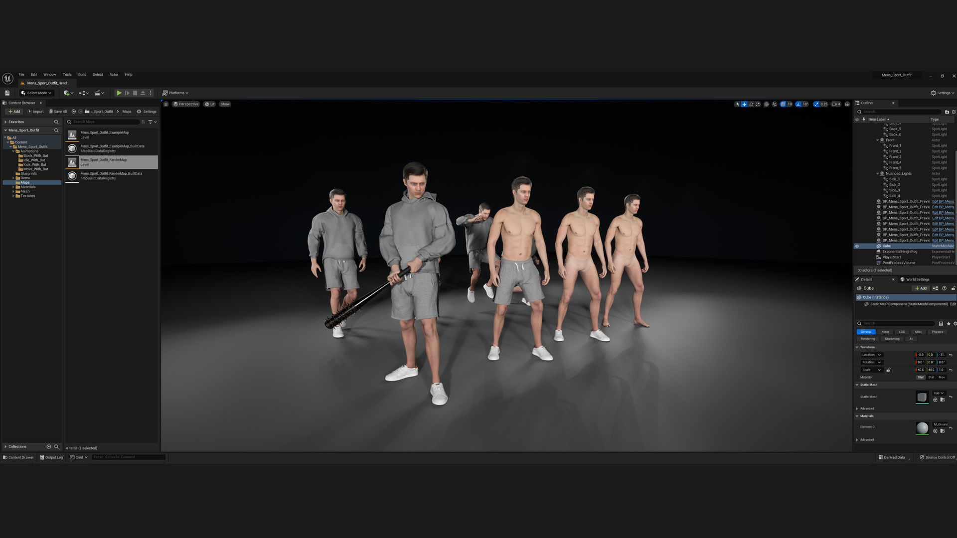 Man Sport Outfit - Modular - Rigged Low-poly 3D model_9