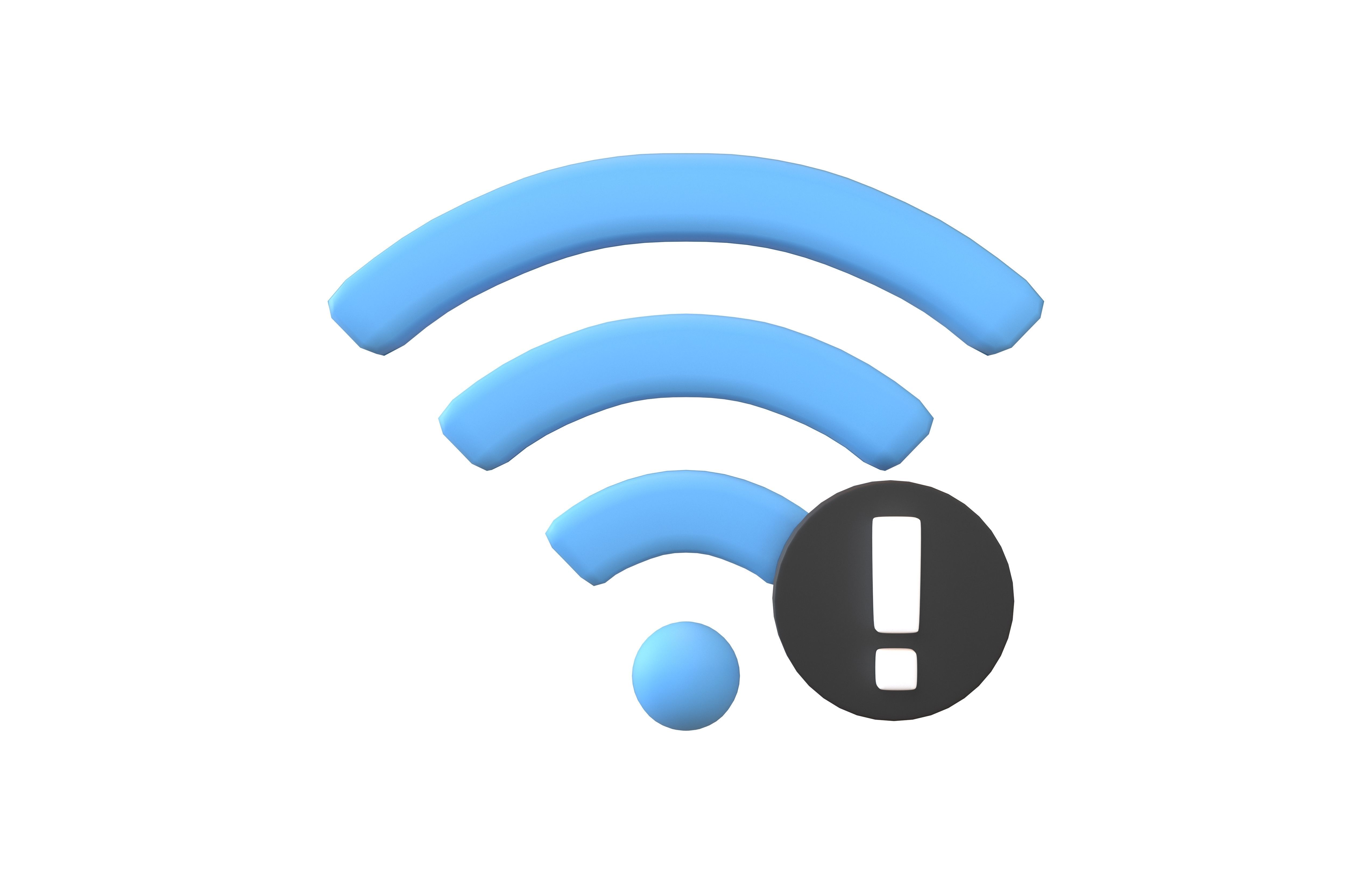 Wifi Problem Symbol v1 015 Low-poly 3D model_1