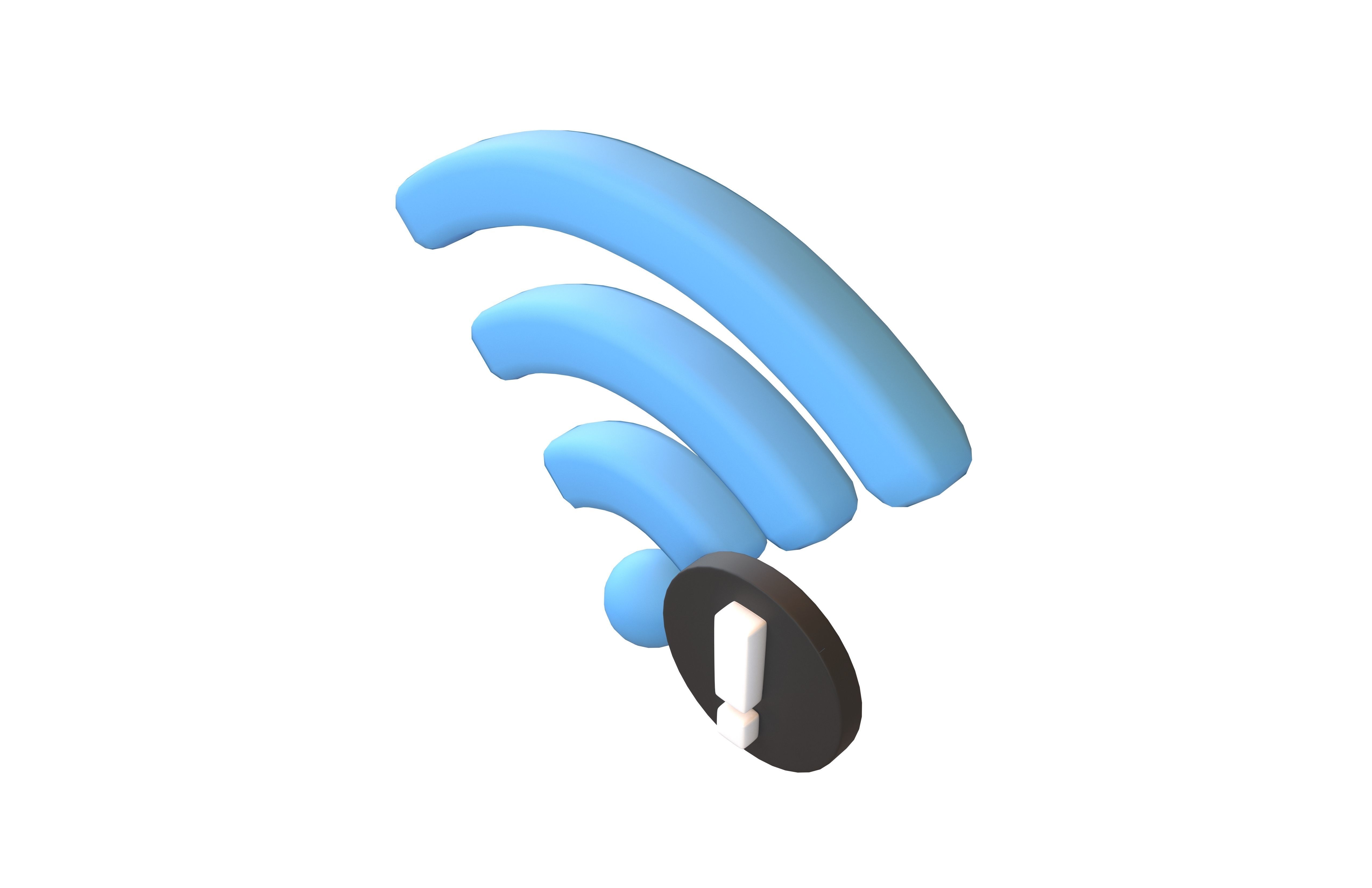 Wifi Problem Symbol v1 015 Low-poly 3D model_2