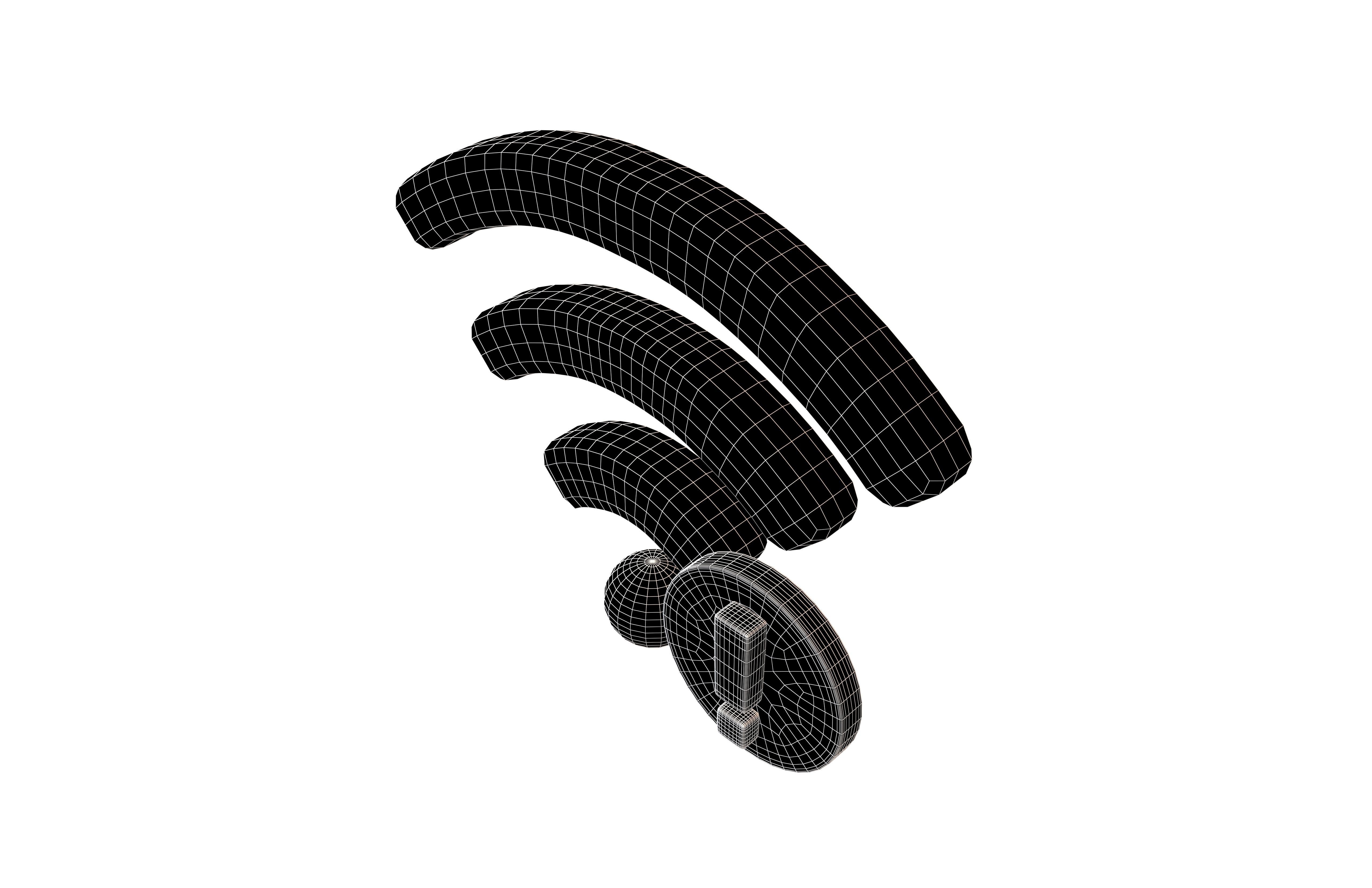 Wifi Problem Symbol v1 016 Low-poly 3D model_6