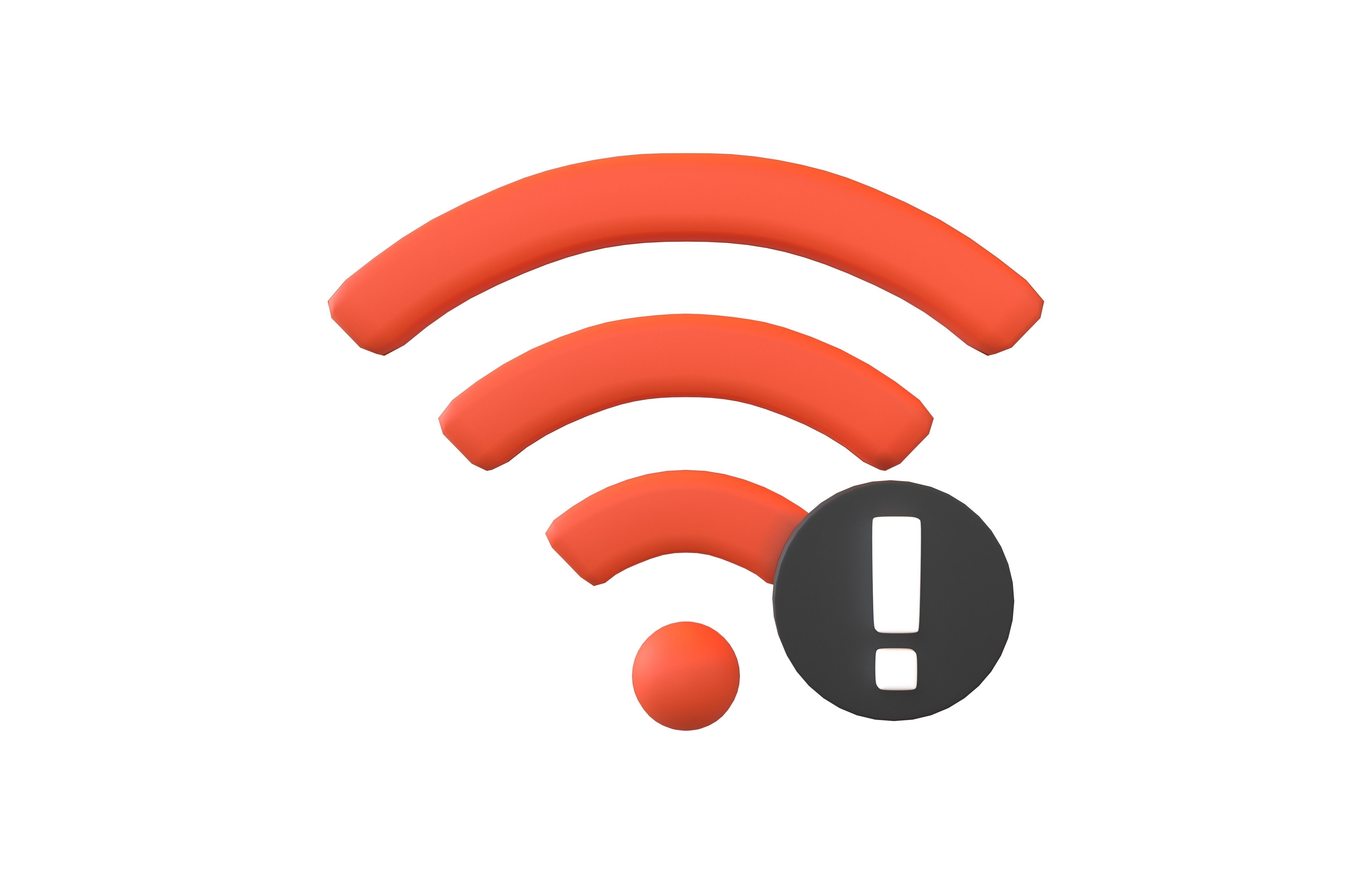 Wifi Problem Symbol v1 016 Low-poly 3D model_1