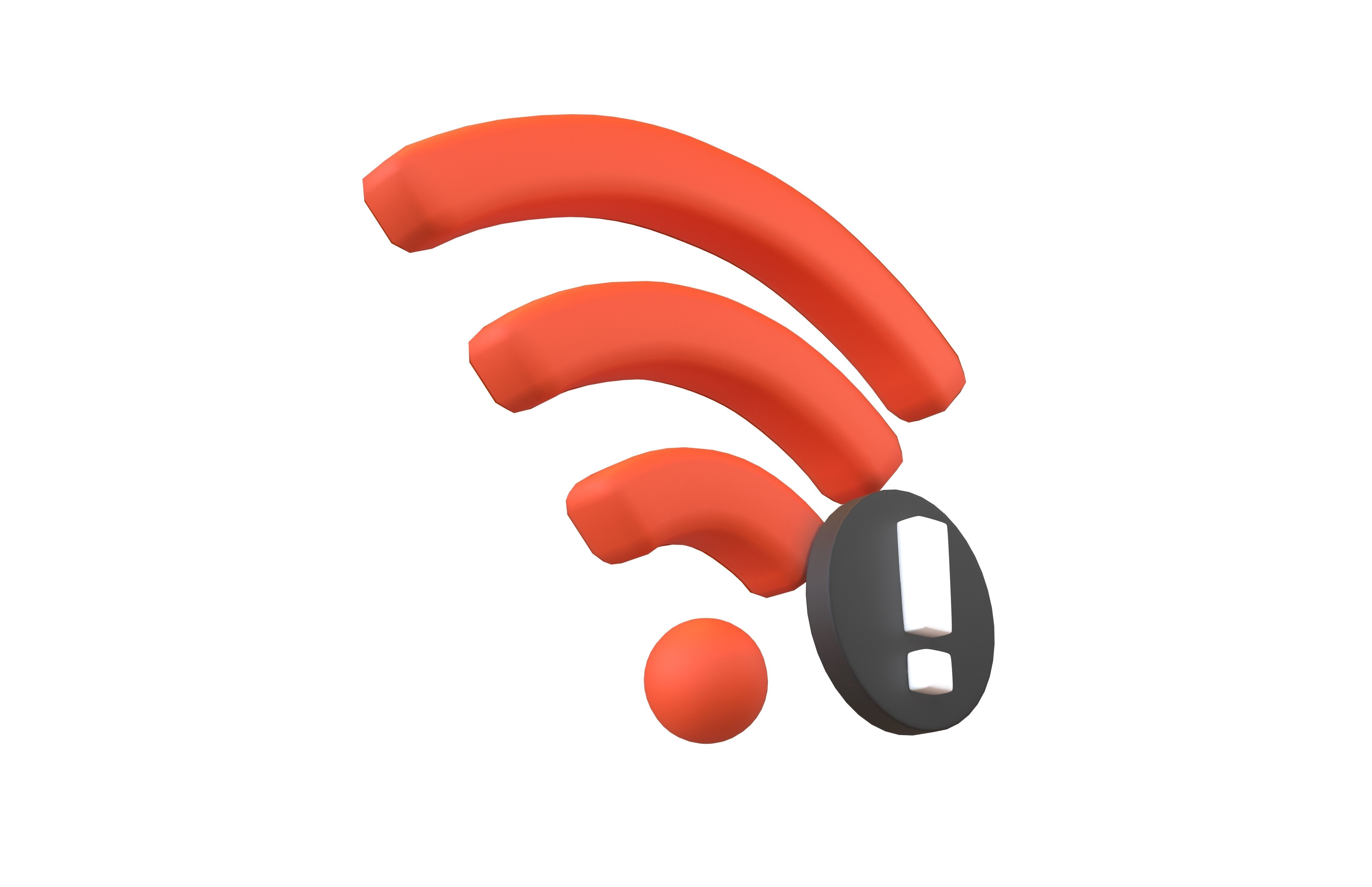 Wifi Problem Symbol v1 016 Low-poly 3D model_3