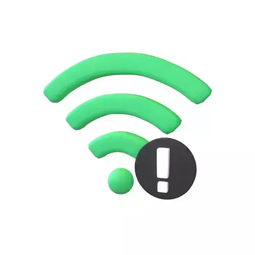 Wifi Problem Symbol v1 017 Low-poly 3D model