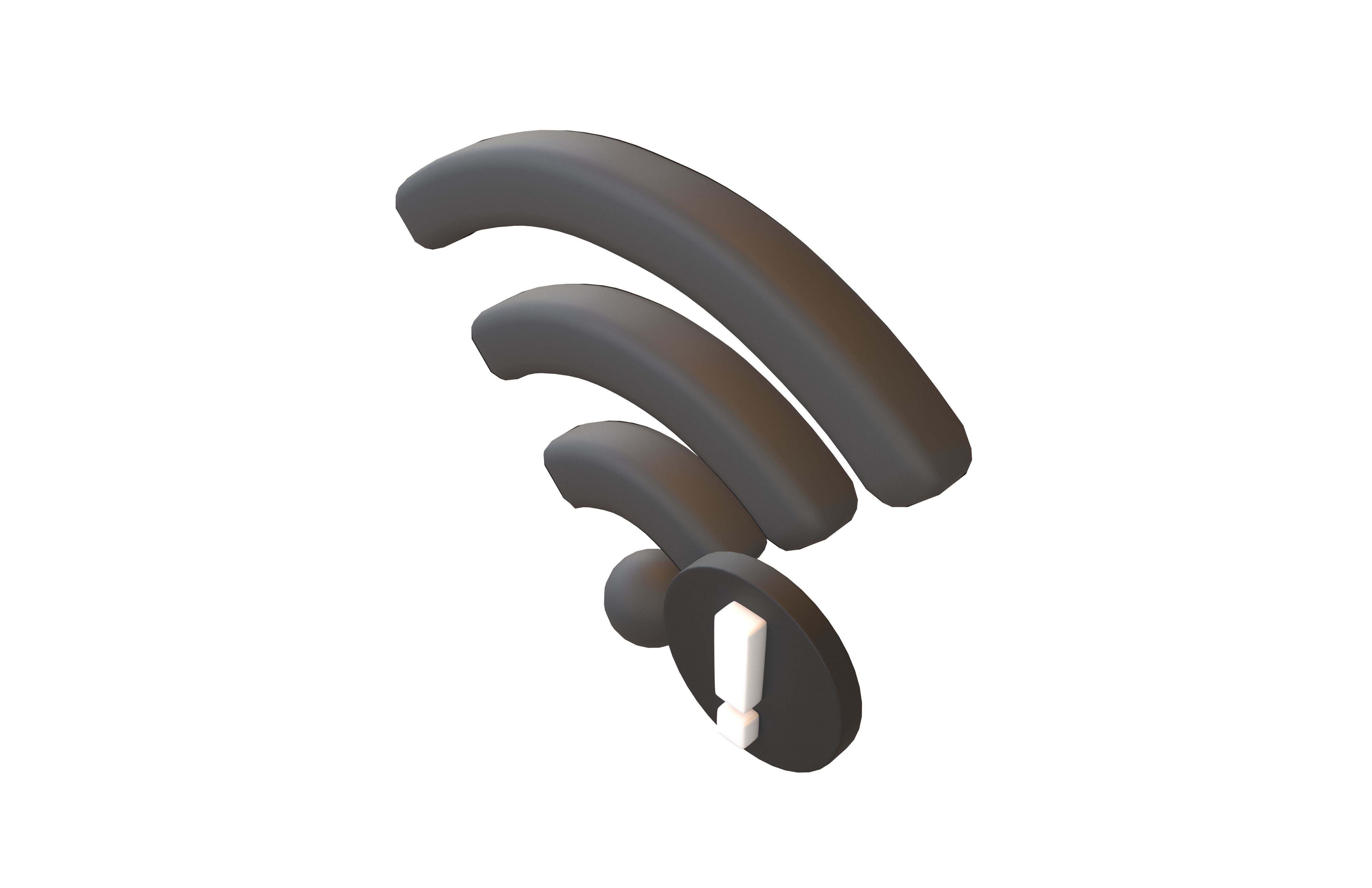 Wifi Problem Symbol v1 018 Low-poly 3D model_2