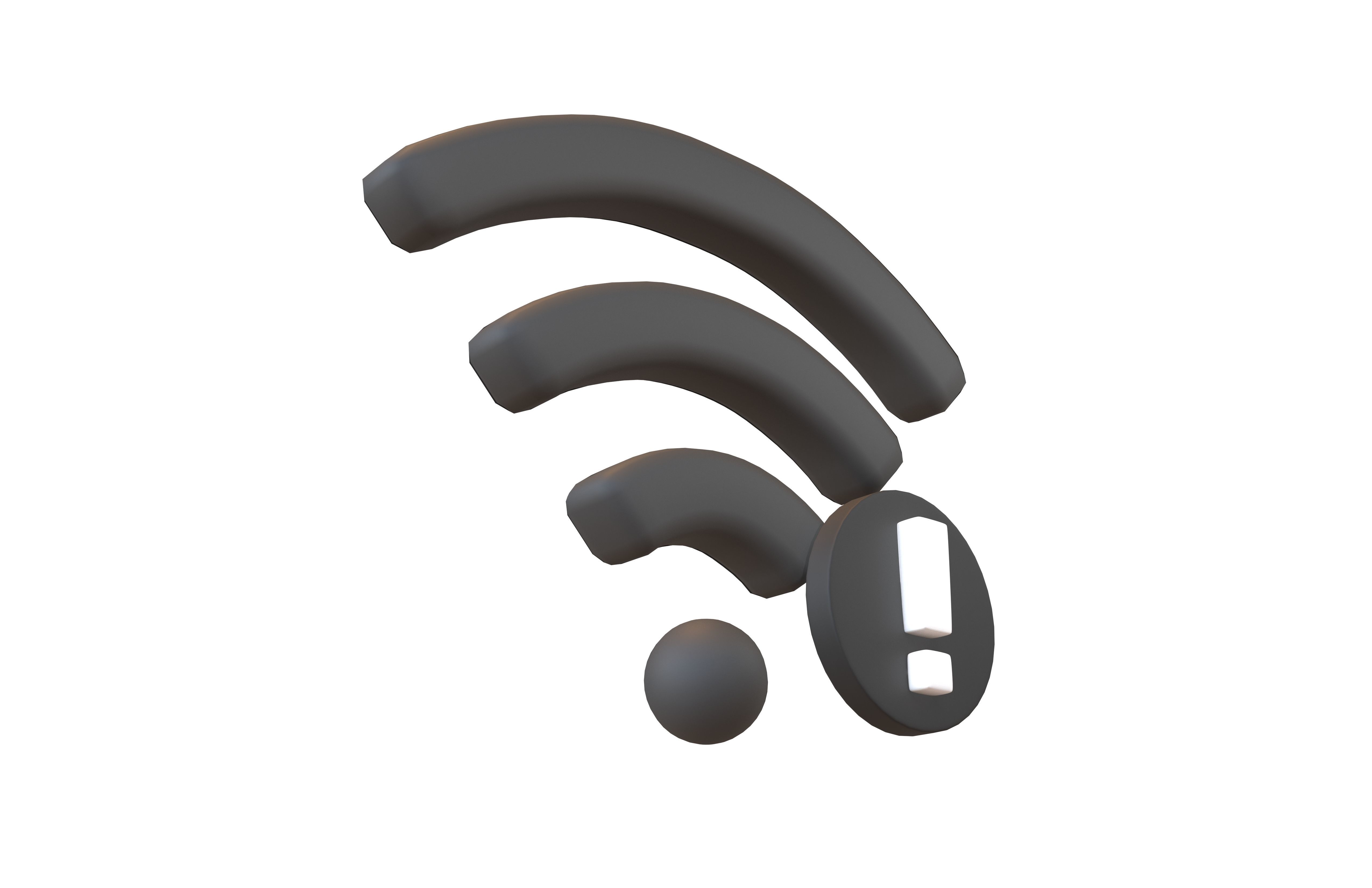 Wifi Problem Symbol v1 018 Low-poly 3D model_3