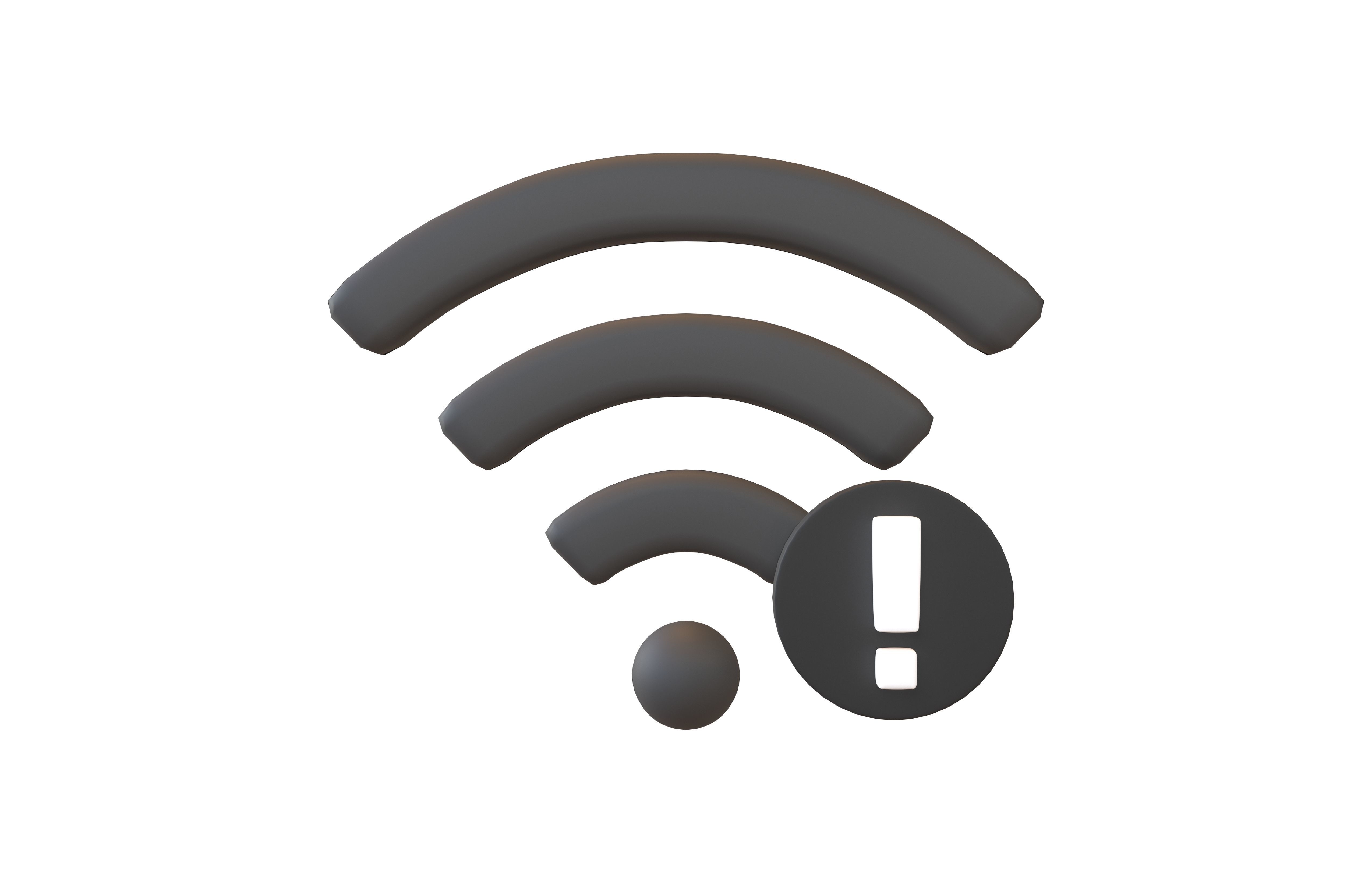 Wifi Problem Symbol v1 018 Low-poly 3D model_1