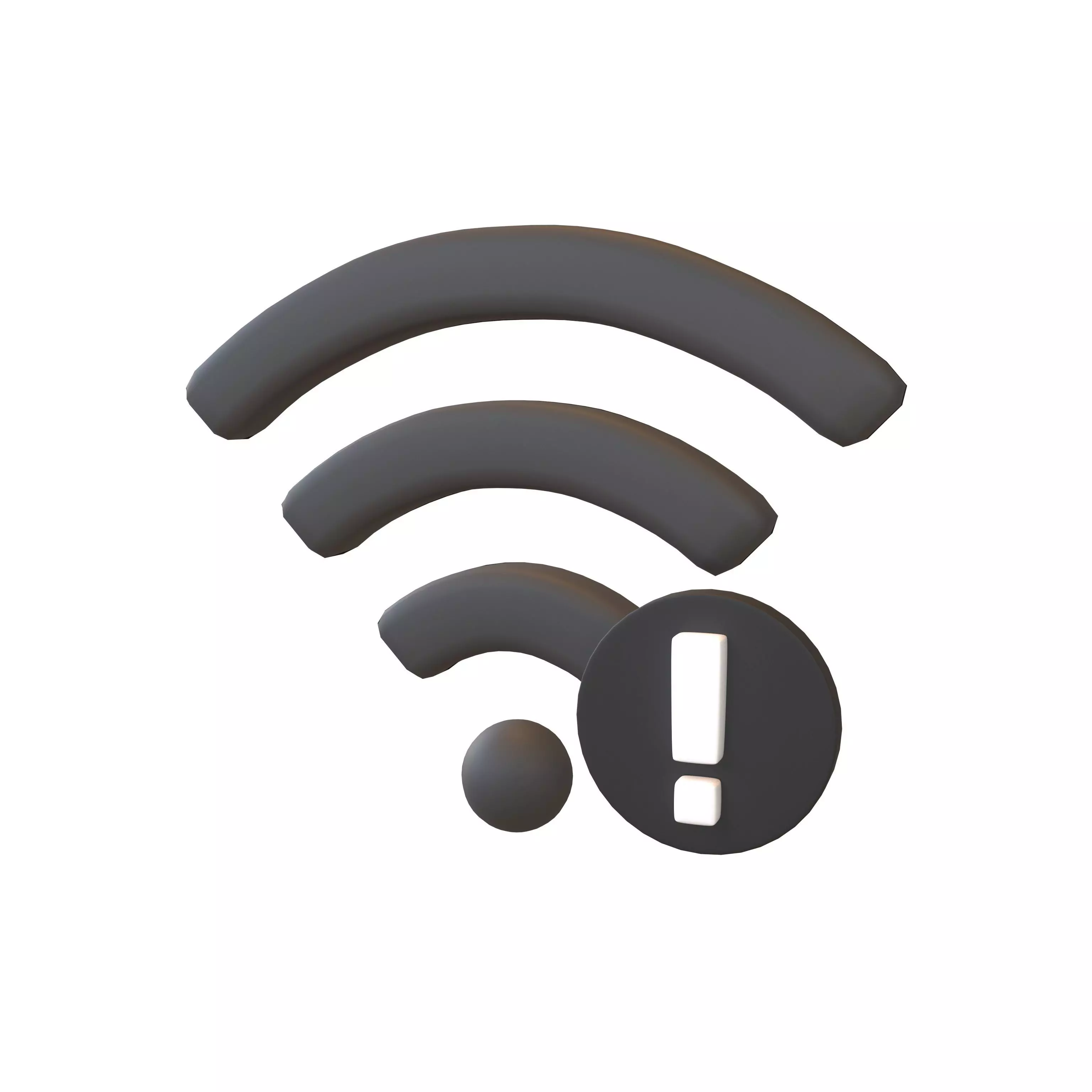 Wifi Problem Symbol v1 018 Low-poly 3D model_0