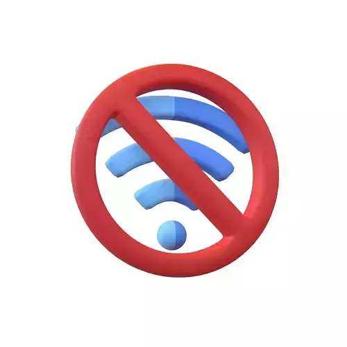 No Wifi Symbol v1 001 Low-poly 3D model
