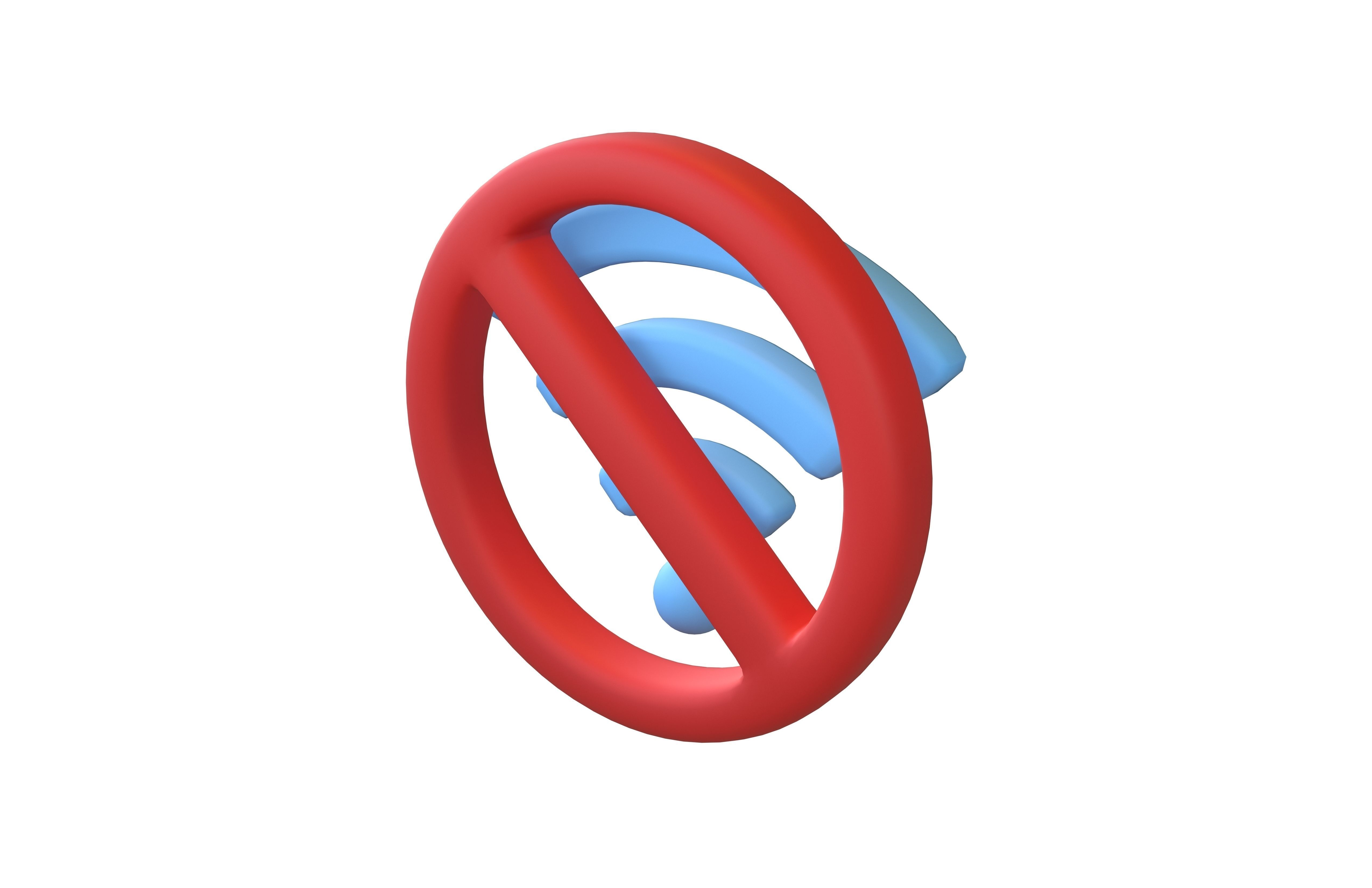 No Wifi Symbol v1 003 Low-poly 3D model_2