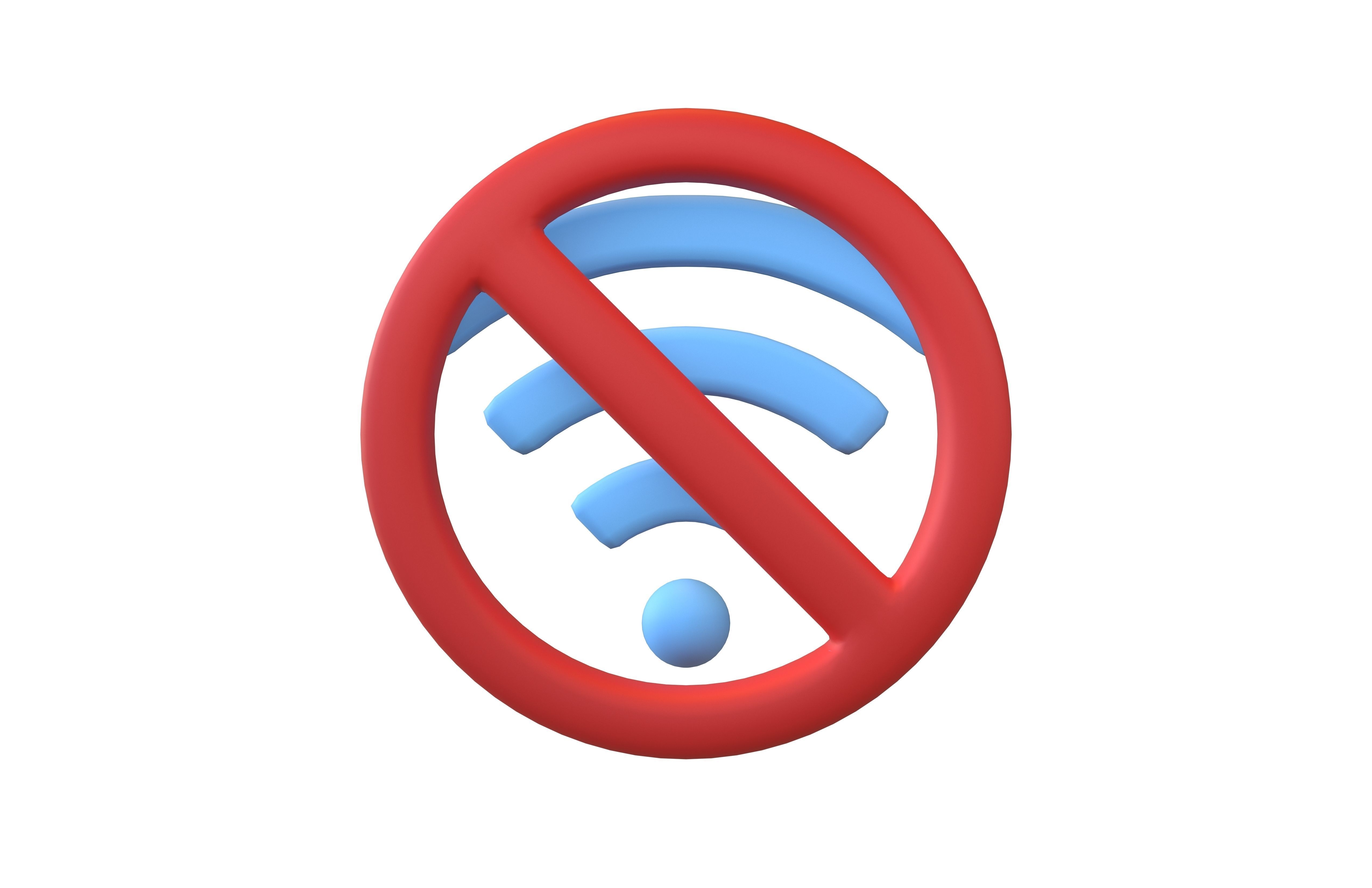 No Wifi Symbol v1 003 Low-poly 3D model_1
