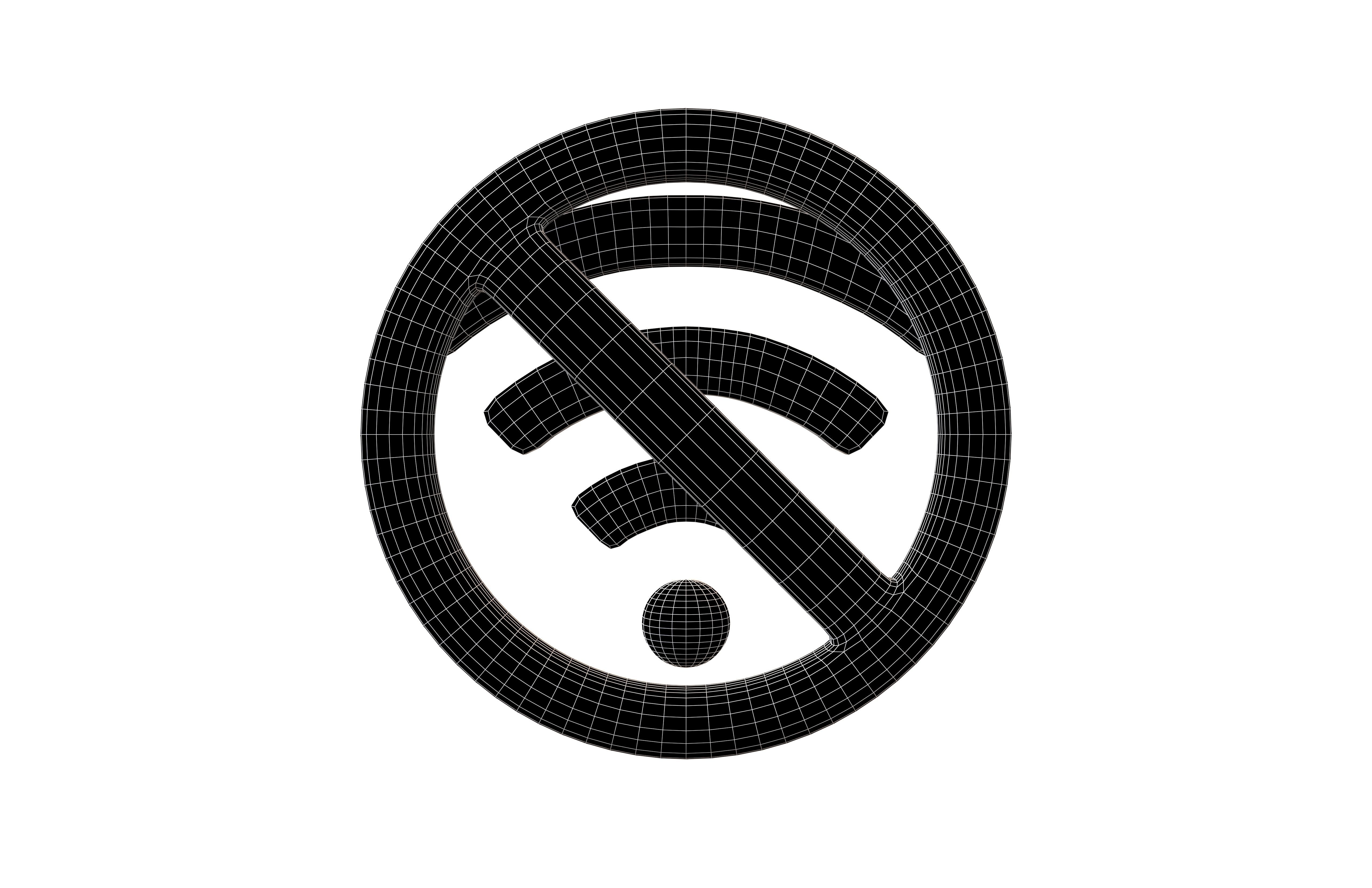 No Wifi Symbol v1 003 Low-poly 3D model_5