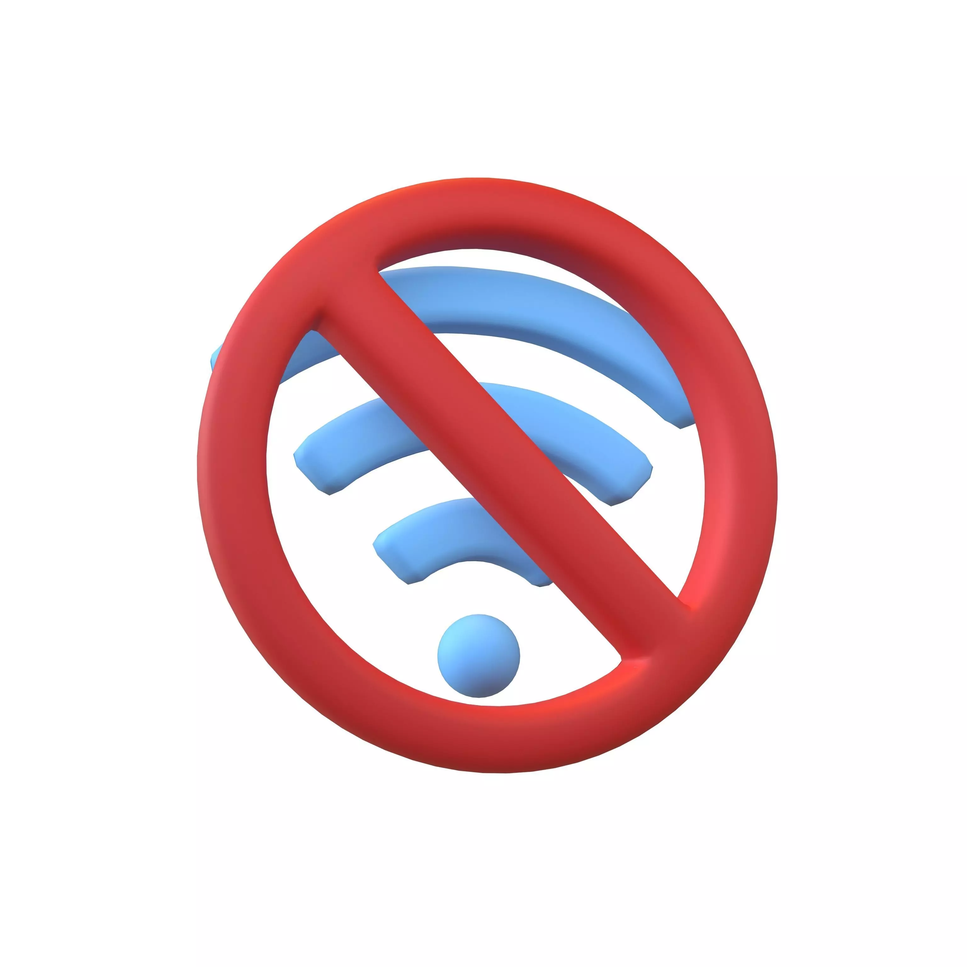 No Wifi Symbol v1 003 Low-poly 3D model_0
