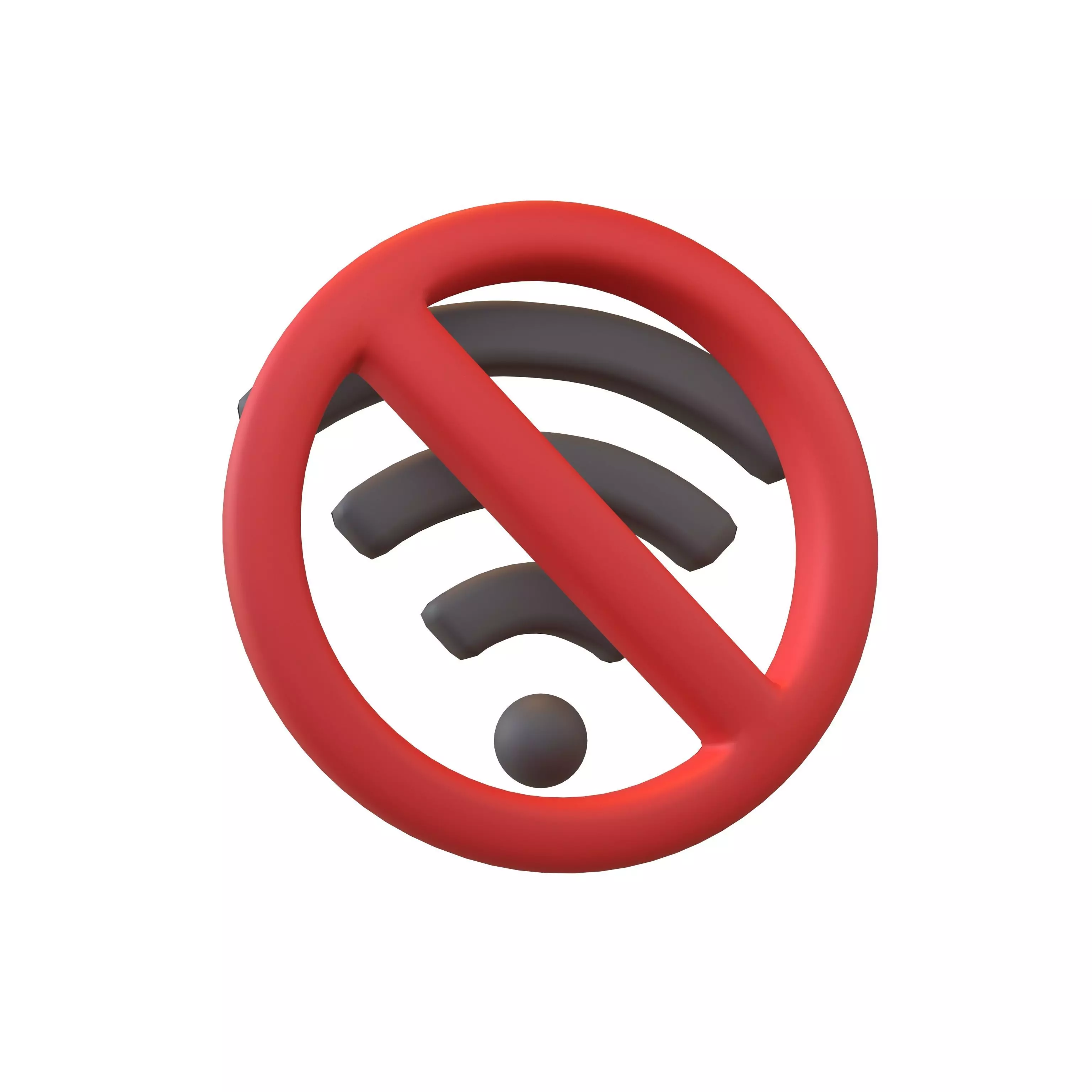 No Wifi Symbol v1 006 Low-poly 3D model_0